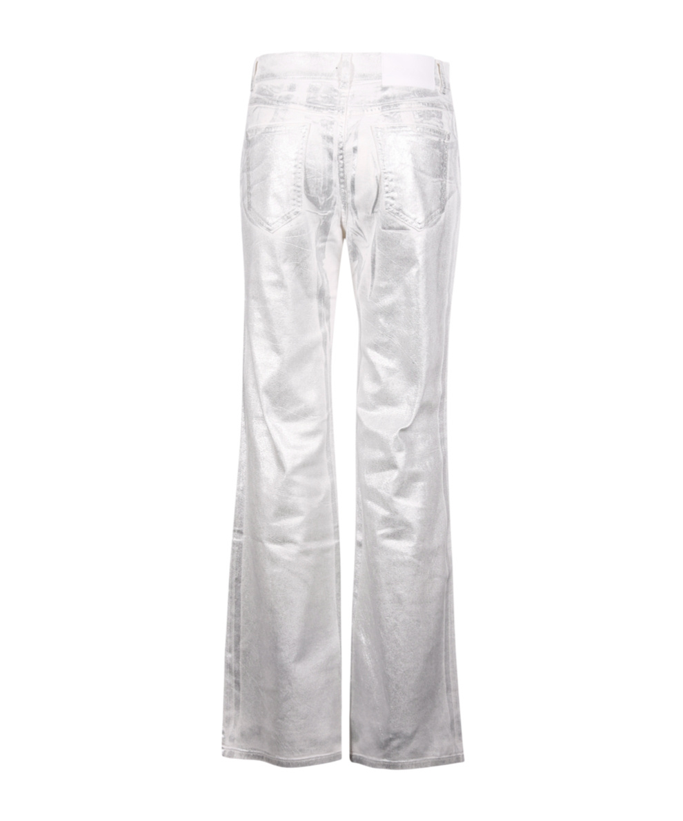 P.A.R.O.S.H METALLIC-FINISH MID-RISE JEANS 