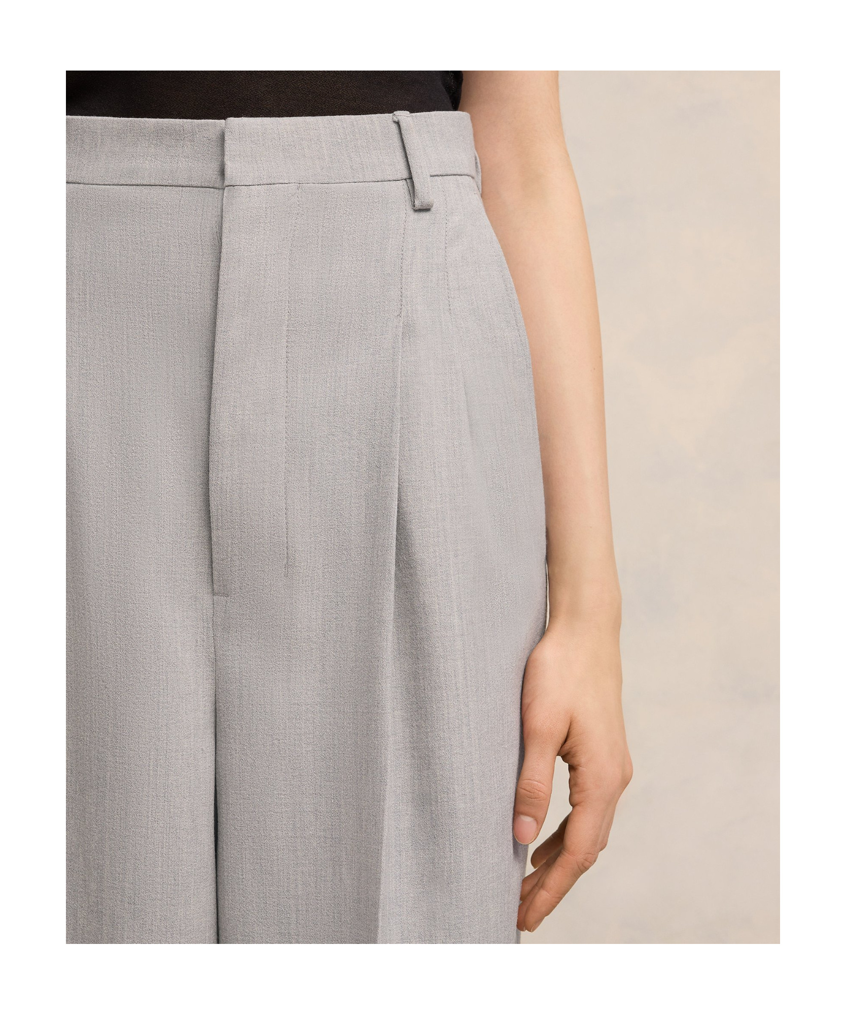 Shop Ami Alexandre Mattiussi Ami Paris Pleated Wide-leg Palazzo Pants In Gray