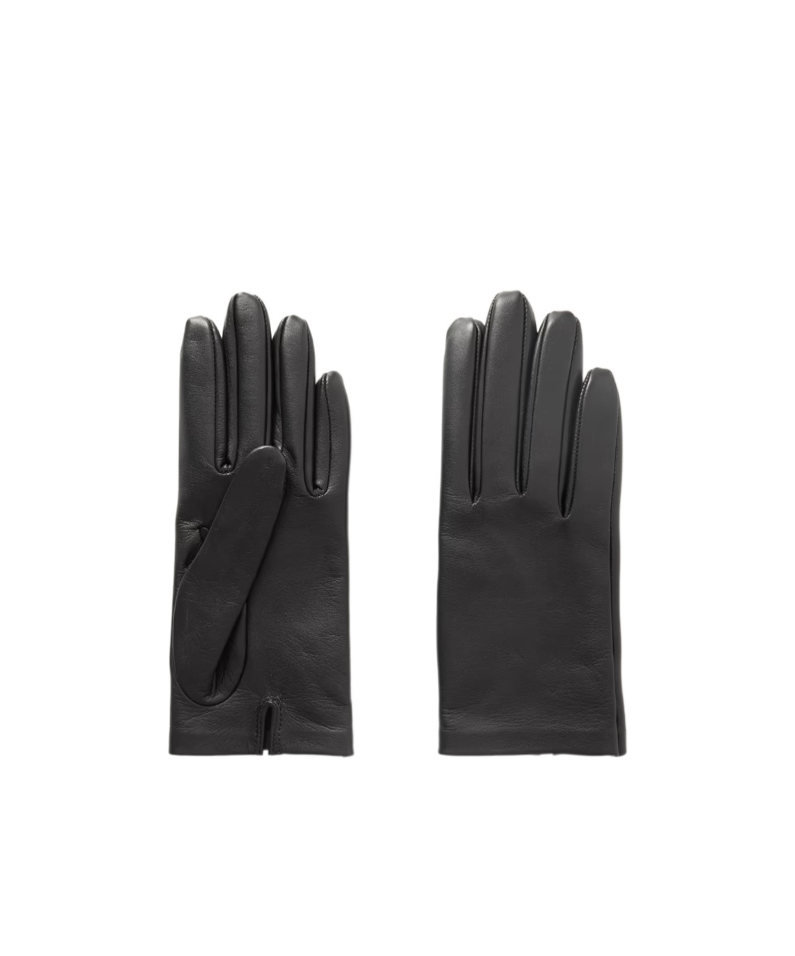 The Row Lorella Leather Gloves In Black