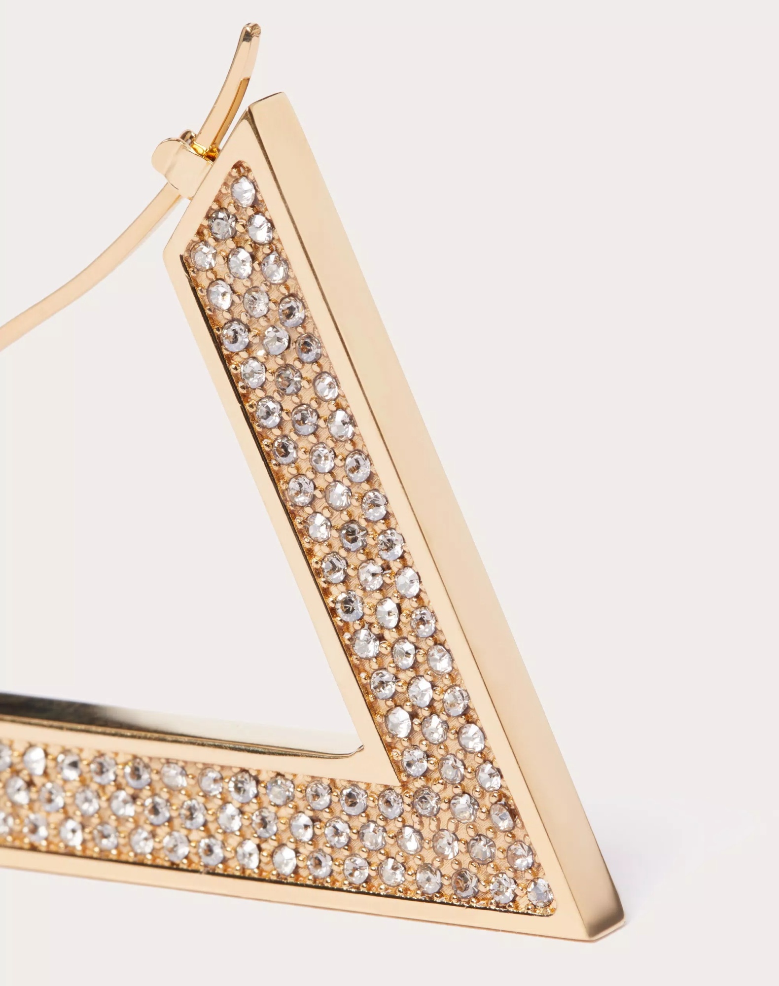 Valentino V Detail Metal And Swarovski Crystal Earrings In Gold