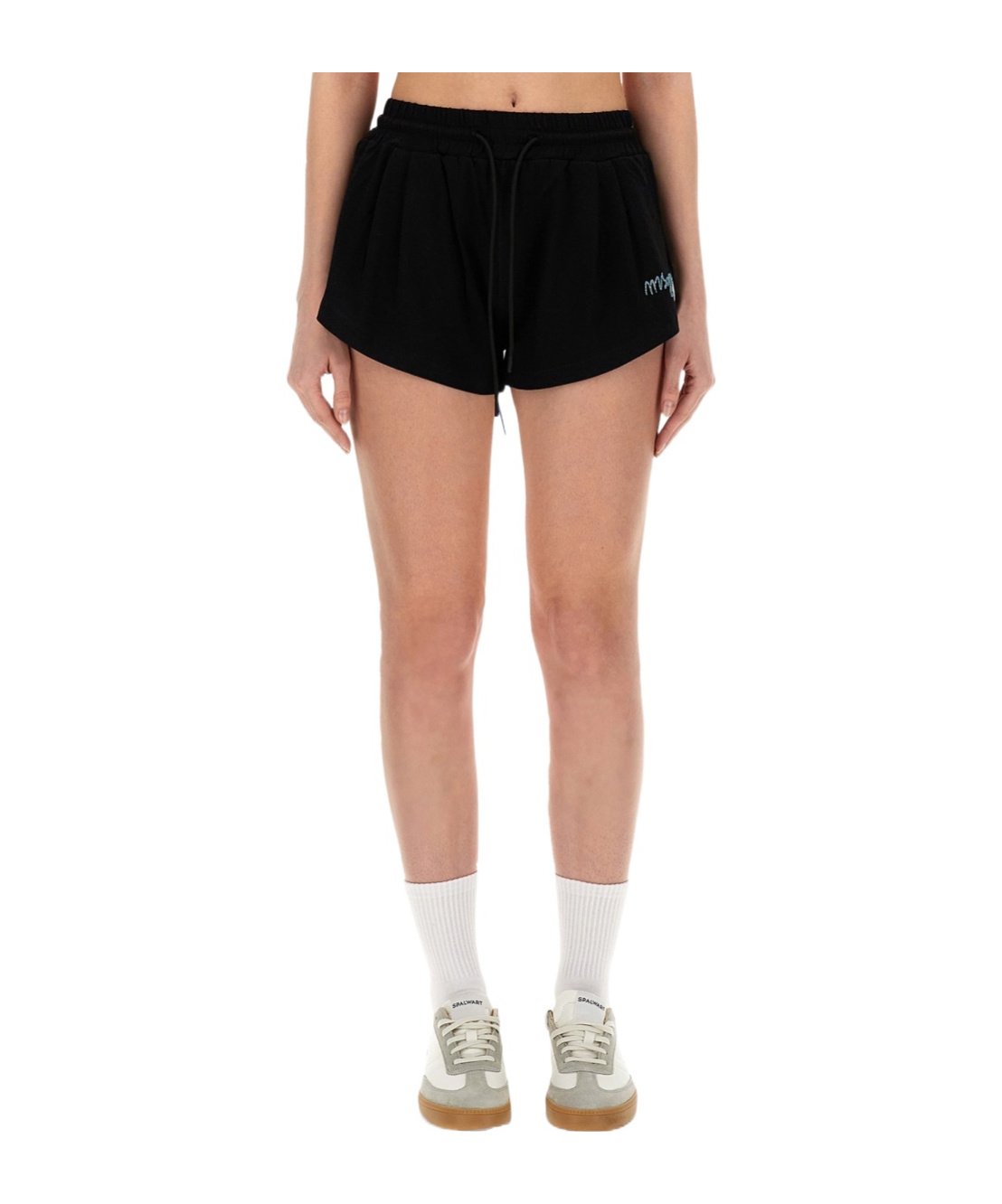 Msgm Logo-embroidered Drawstring Shorts In Multicolor