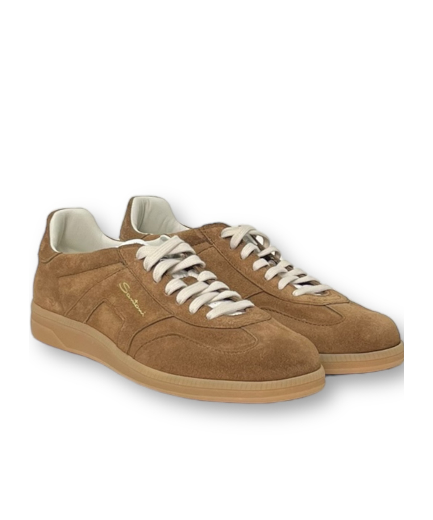 Santoni Men's Brown Suede Dbs Oly Sneaker In Brown
