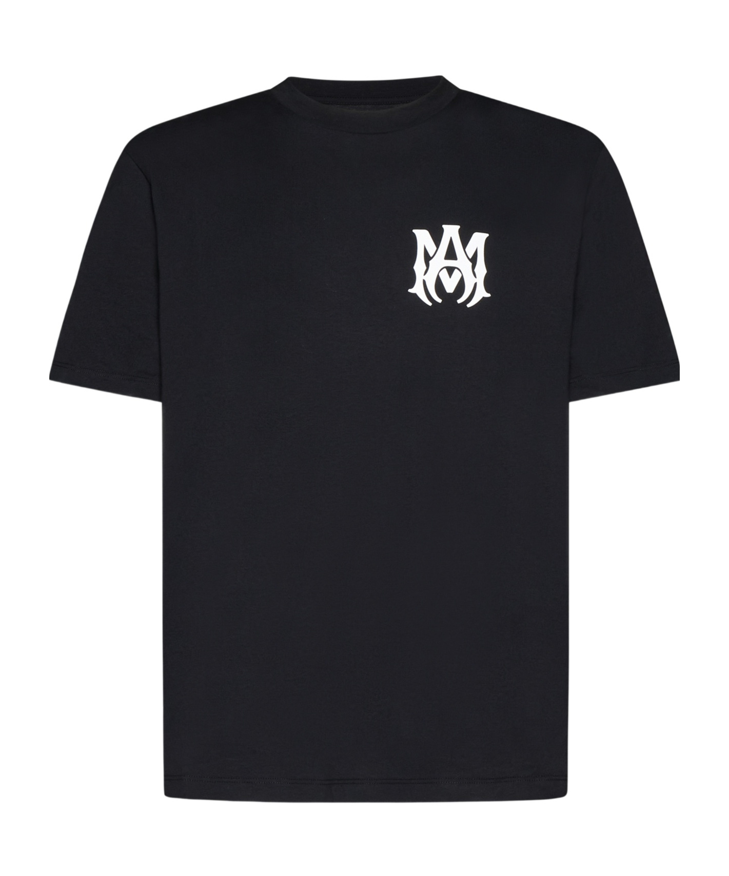 Amiri Jazz Wolf Black Crewneck T-shirt With Logo Lettering On The Front And Maxi Print On The Rear In Cott In Black
