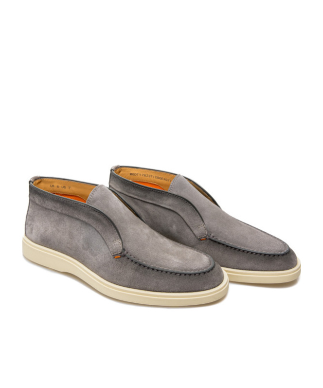 Santoni Round-headed Casual Shoes In Gray