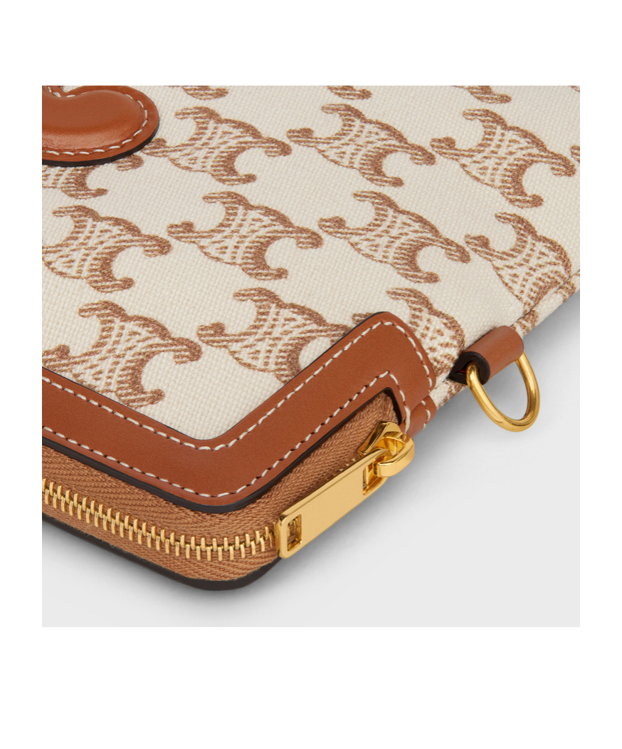 Celine Triomphe Printed Trumpet Handbag In White