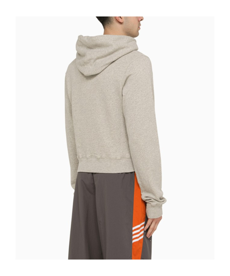 Shop Martine Rose Logo Hooded Sweater In Gray