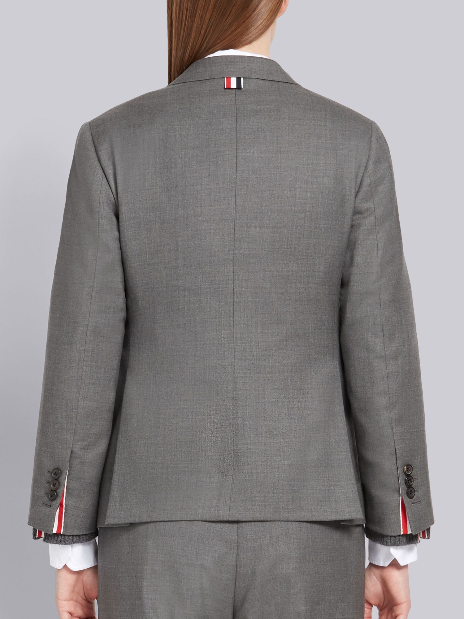 Thom Browne Classic Single Breasted Sport Coat In Medium Grey 2-ply Wool Fresco In Gray