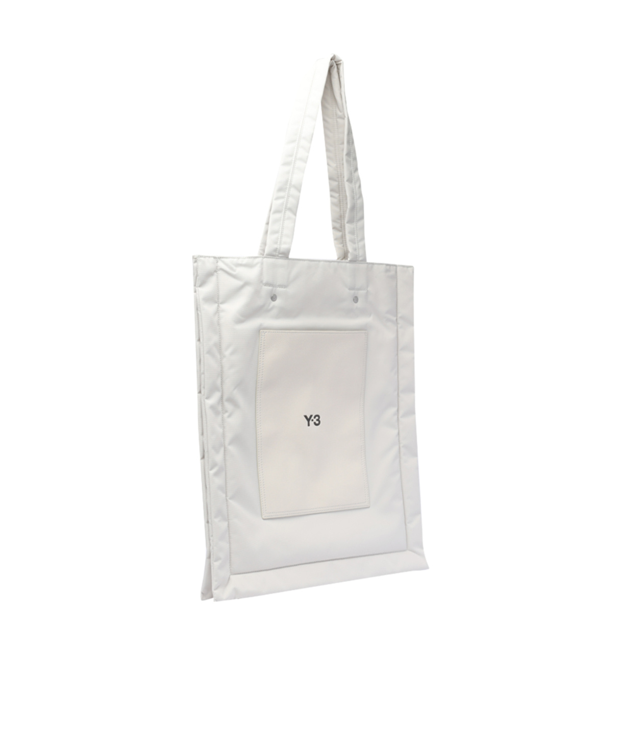 Y-3 Adidas Y 3 Black Leather And Canvas Tote Bag With Logo In White