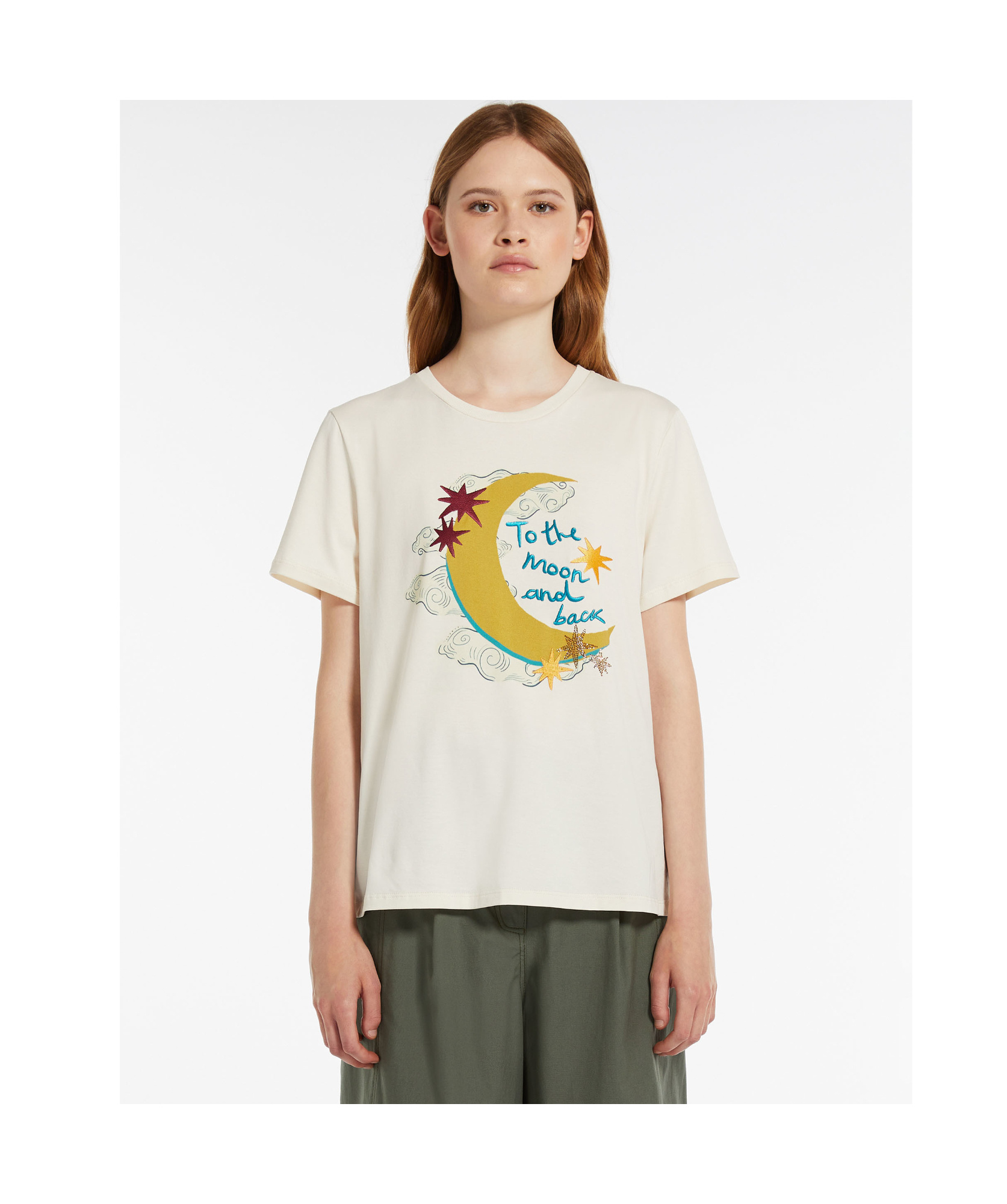 Weekend Max Mara T-shirt With Round Neck And Short Sleeves In White