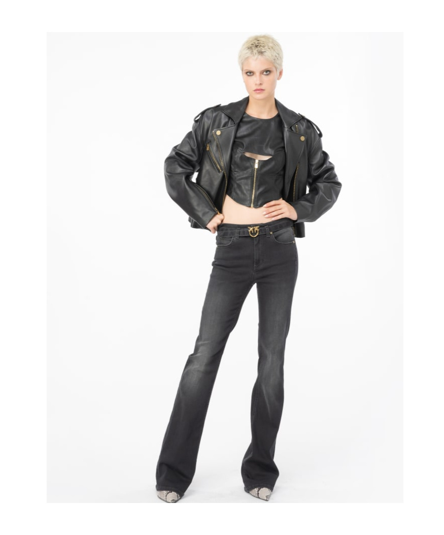 Pinko Flora Belted Flared Jeans