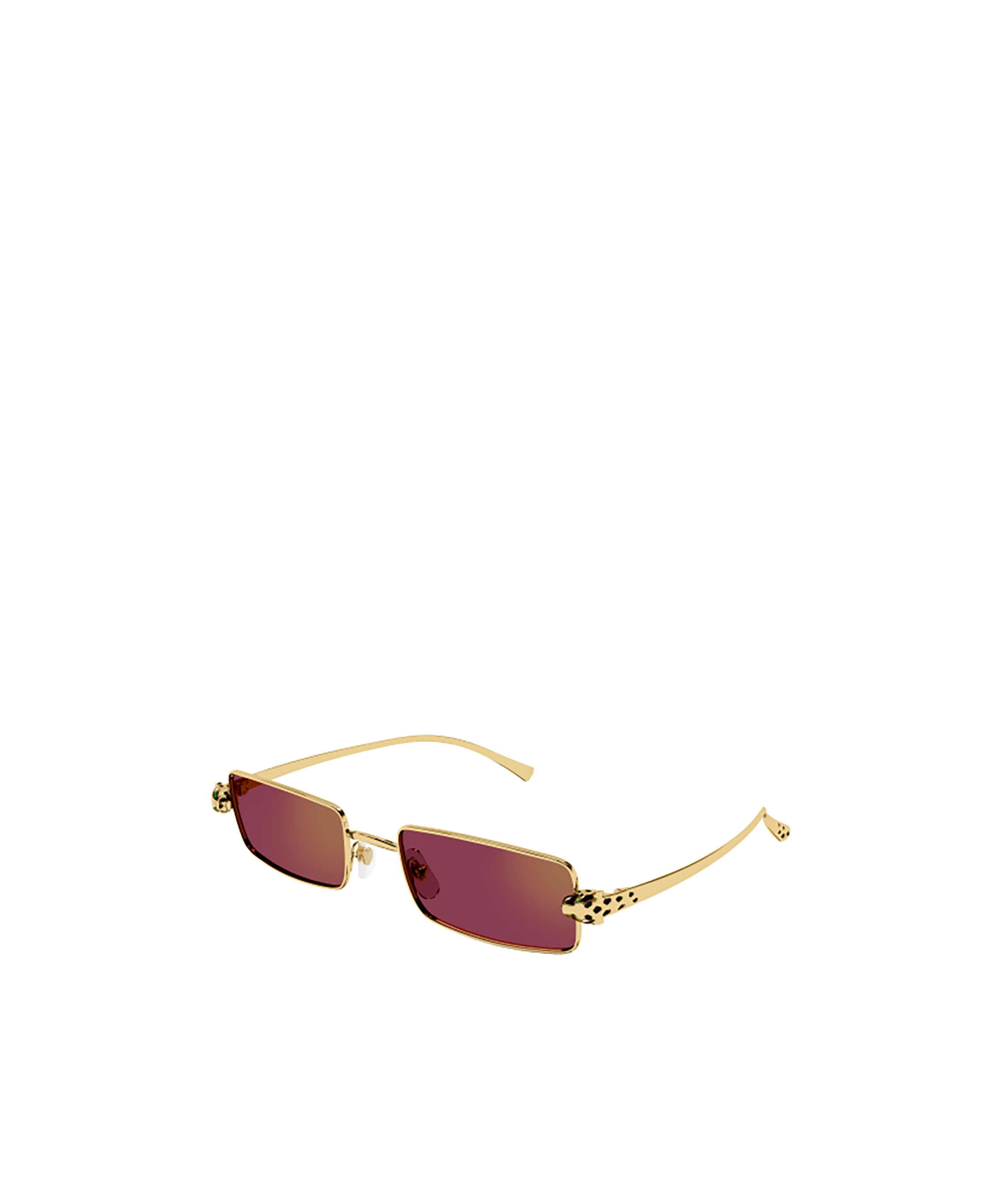 Cartier Rectangle Frame Sunglasses In Red