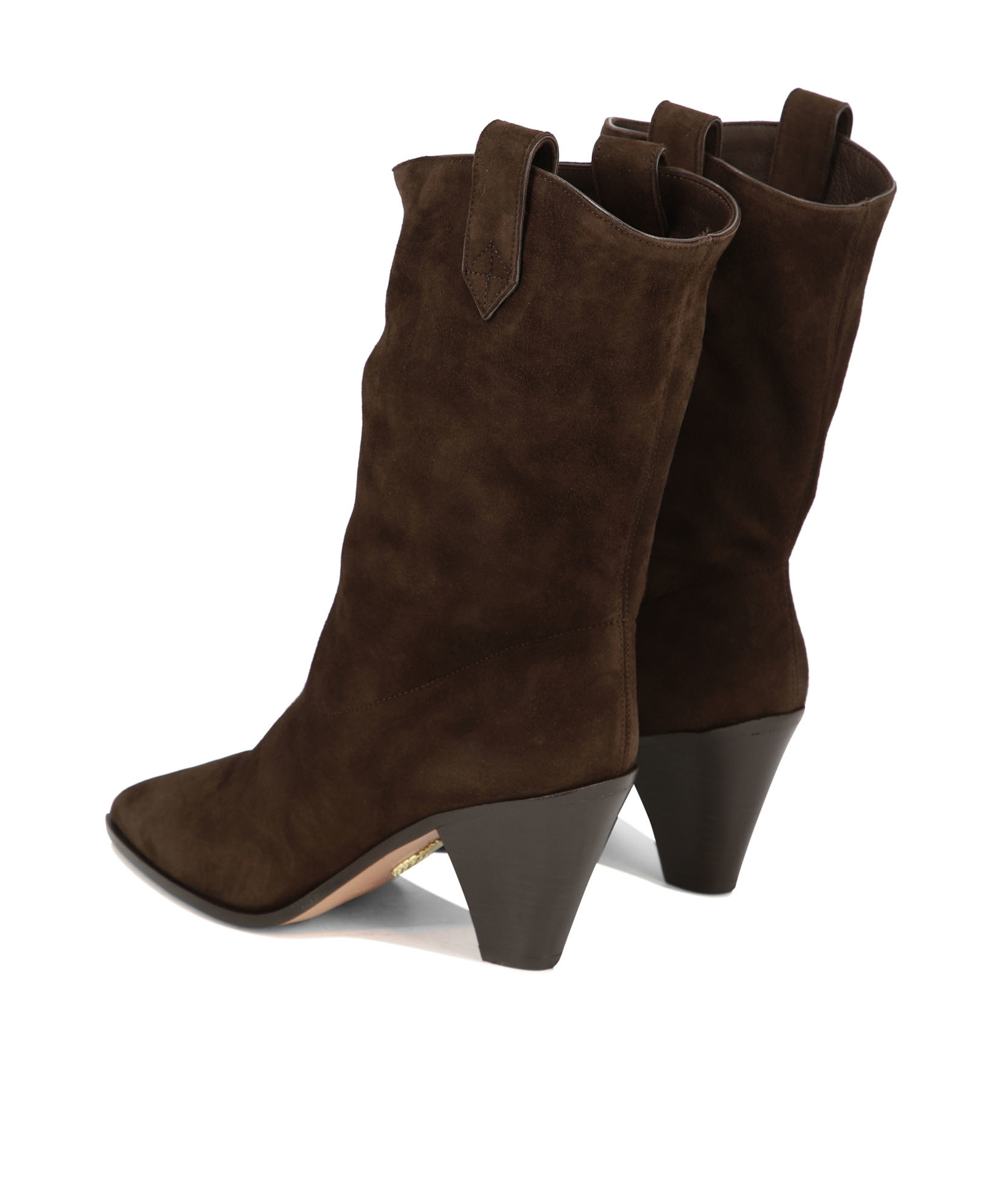 Aquazzura 80mm Suede Leather Cowboy Boots In Black