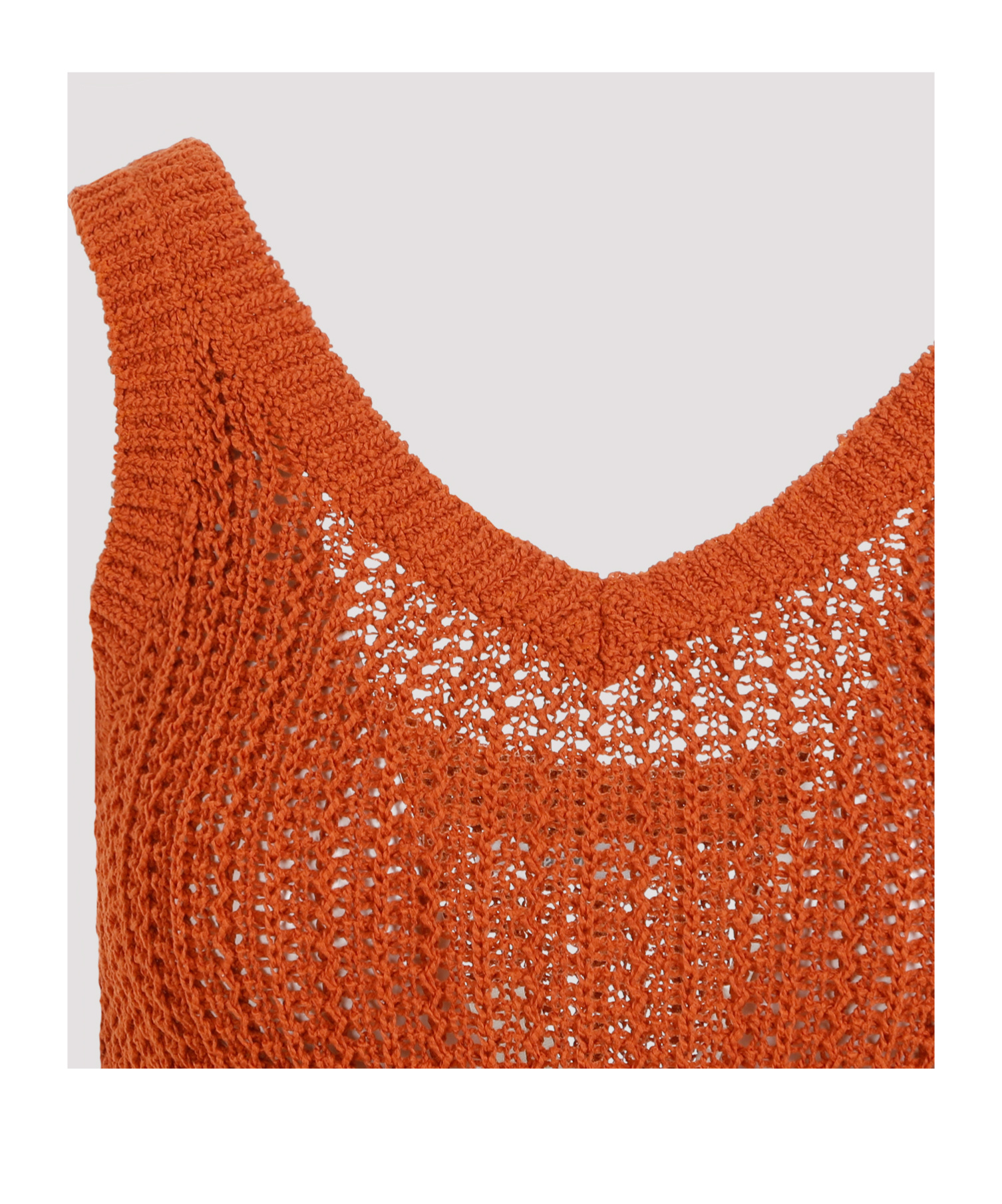 Max Mara Hollowed-out Knitted Vest In Orange