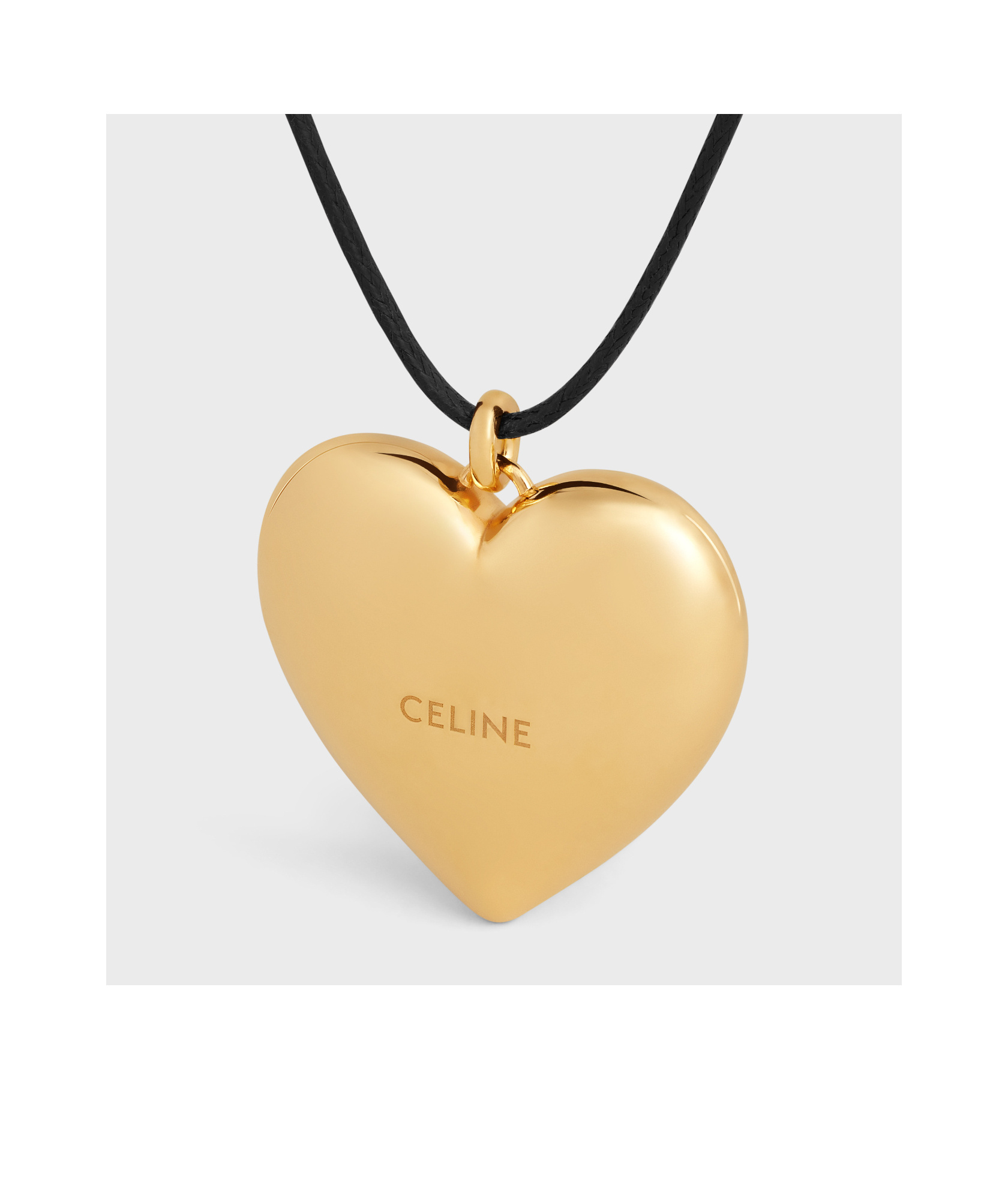 Celine Cur Triomphe Necklace In Brass With Gold Finish And Cotton In Yellow