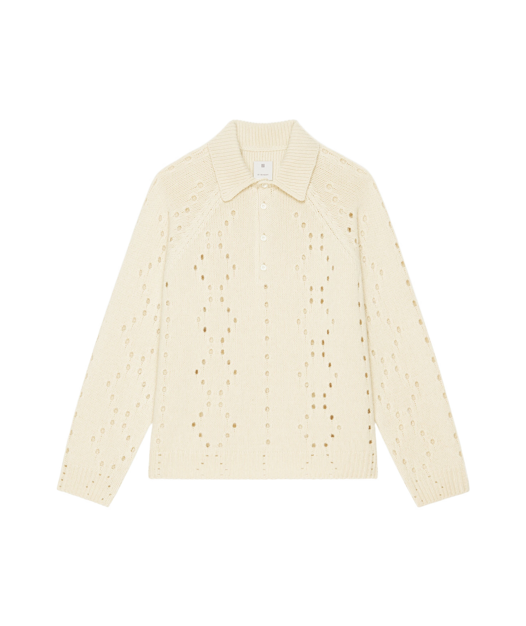 Givenchy Ribbed Collar Knit Sweater In White