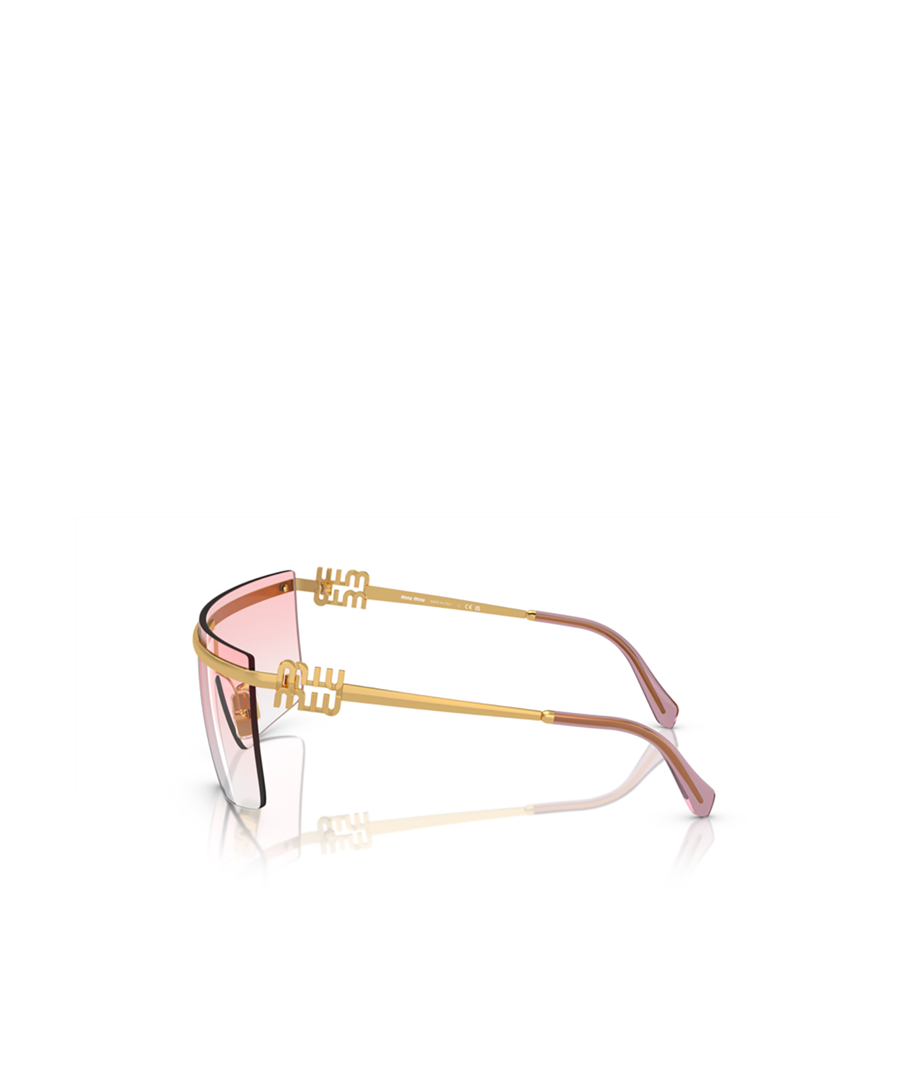 Miu Miu Womens Gold Mu 50zs Irregular-frame Metal Sunglasses In Pink