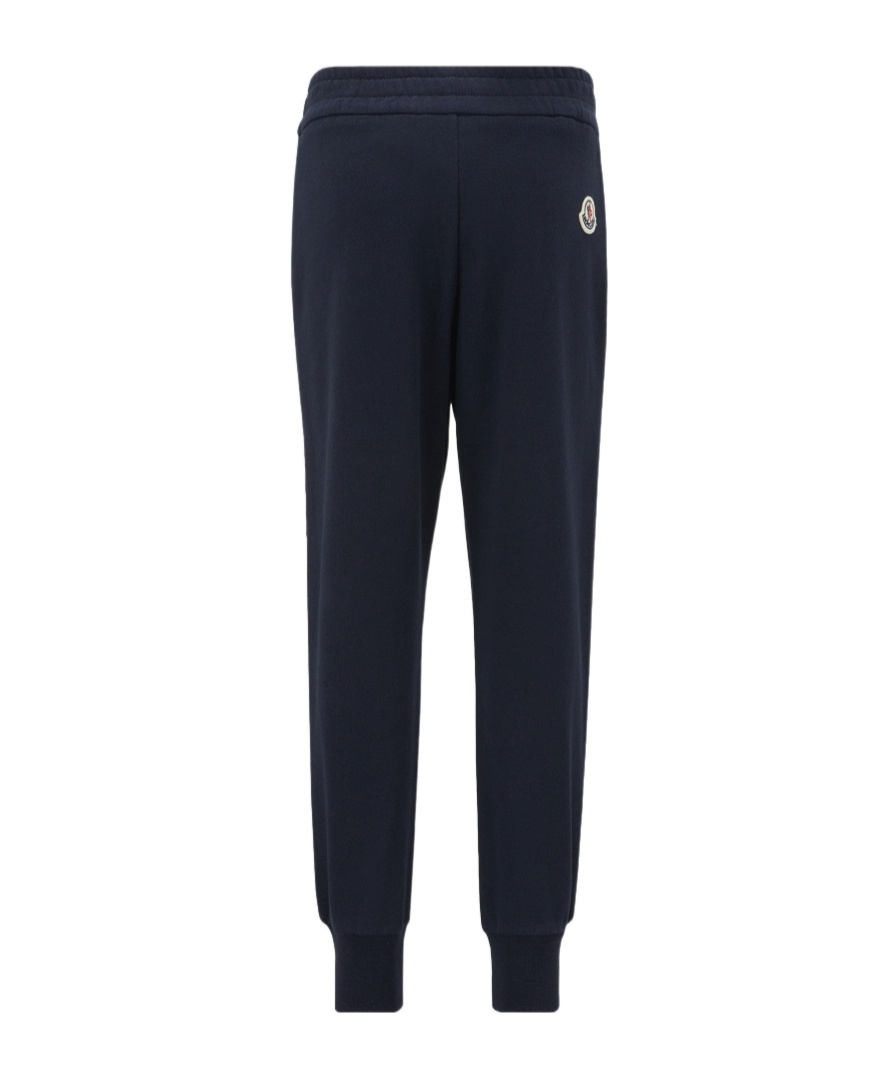Moncler Striped Cotton Track Pants In Black