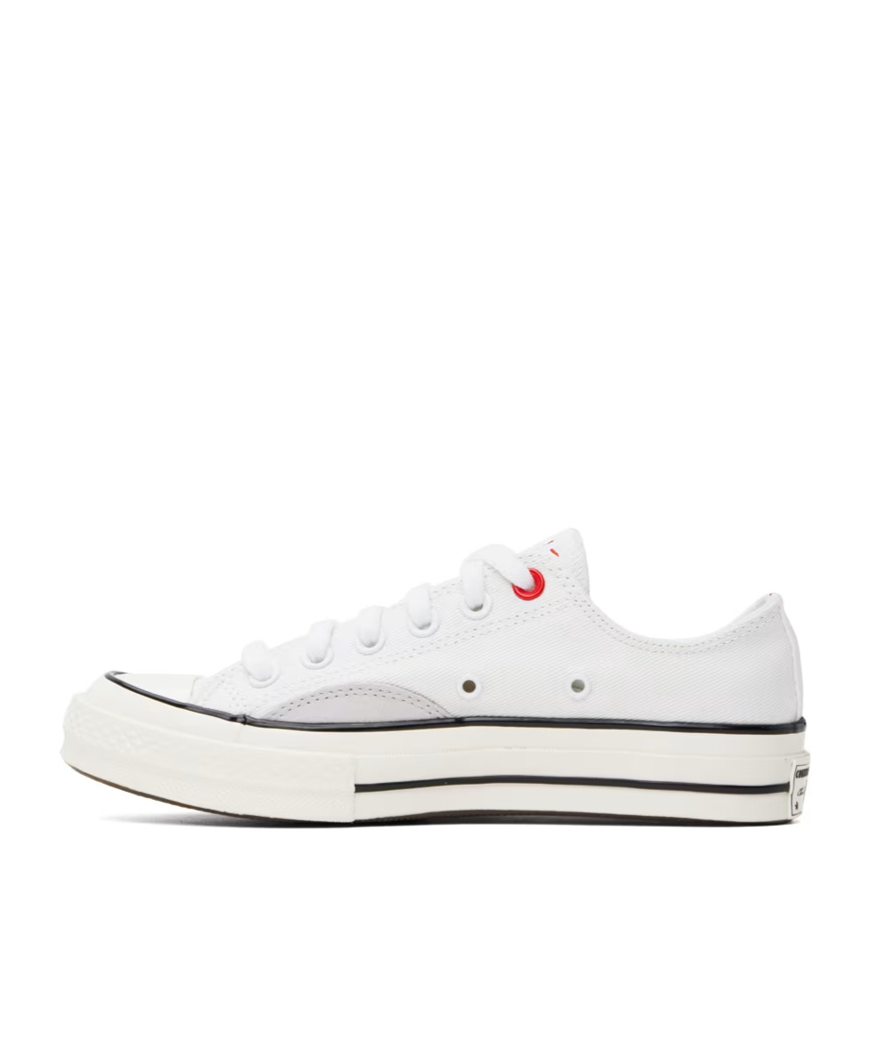 Converse Logo Embroidered Low Upper Board Shoes In White