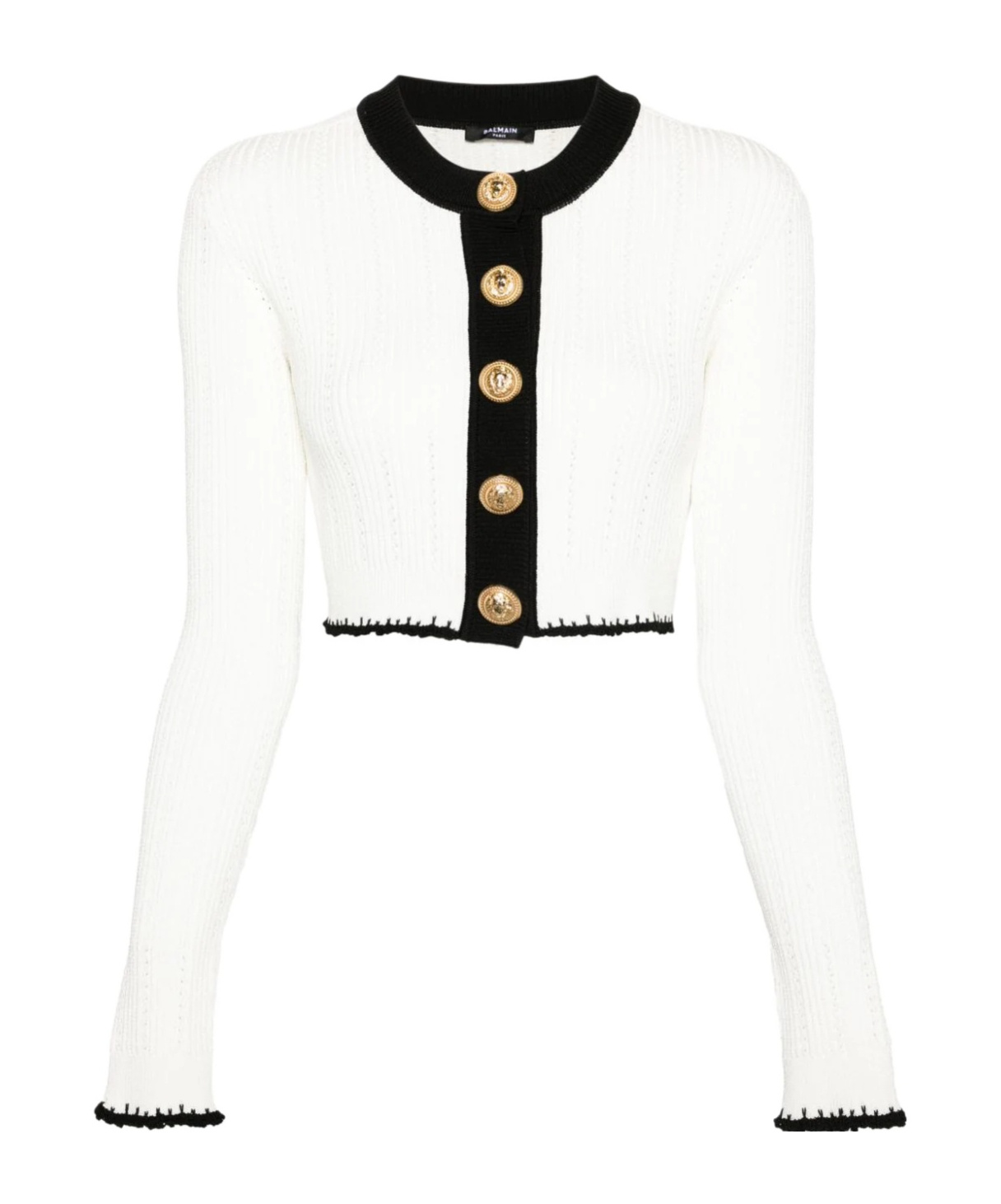 BALMAIN POINTELLE-TRIM CARDIGAN