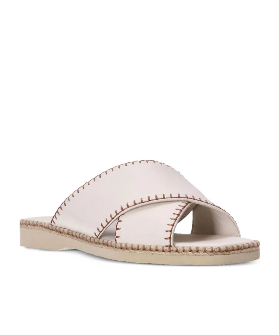 Hogan Crossover-strap Leather Sandals In White