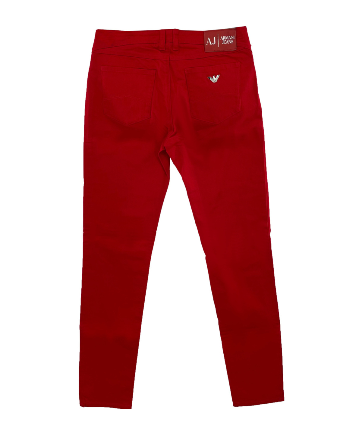 Shop Armani Jeans Logo Jeans In Red
