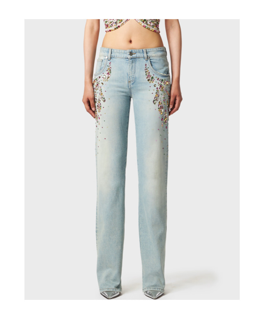 Blumarine Regular Fit Jeans In Gray
