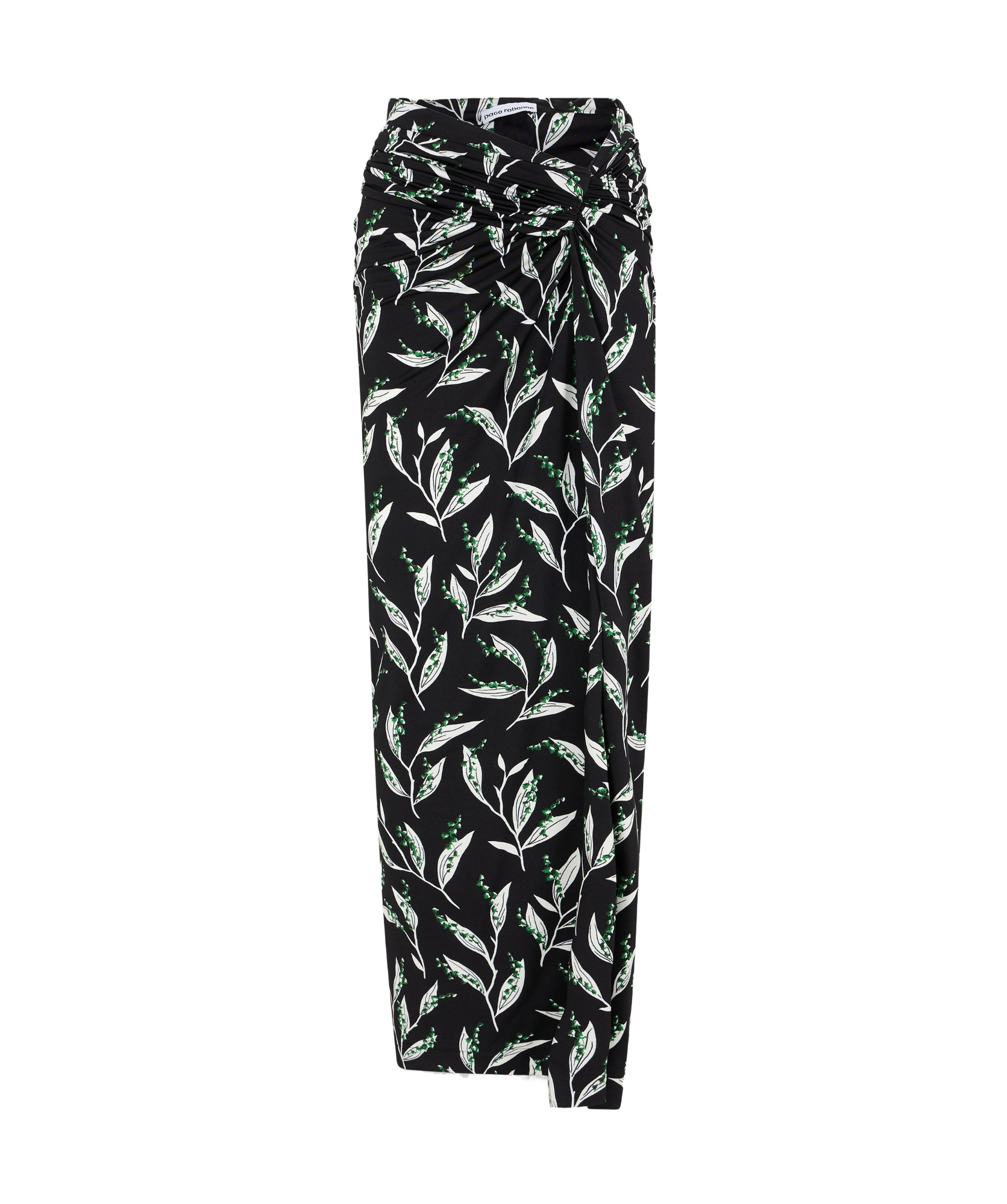 Shop Rabanne Graphic-print High-waist Maxi Skirt In Black