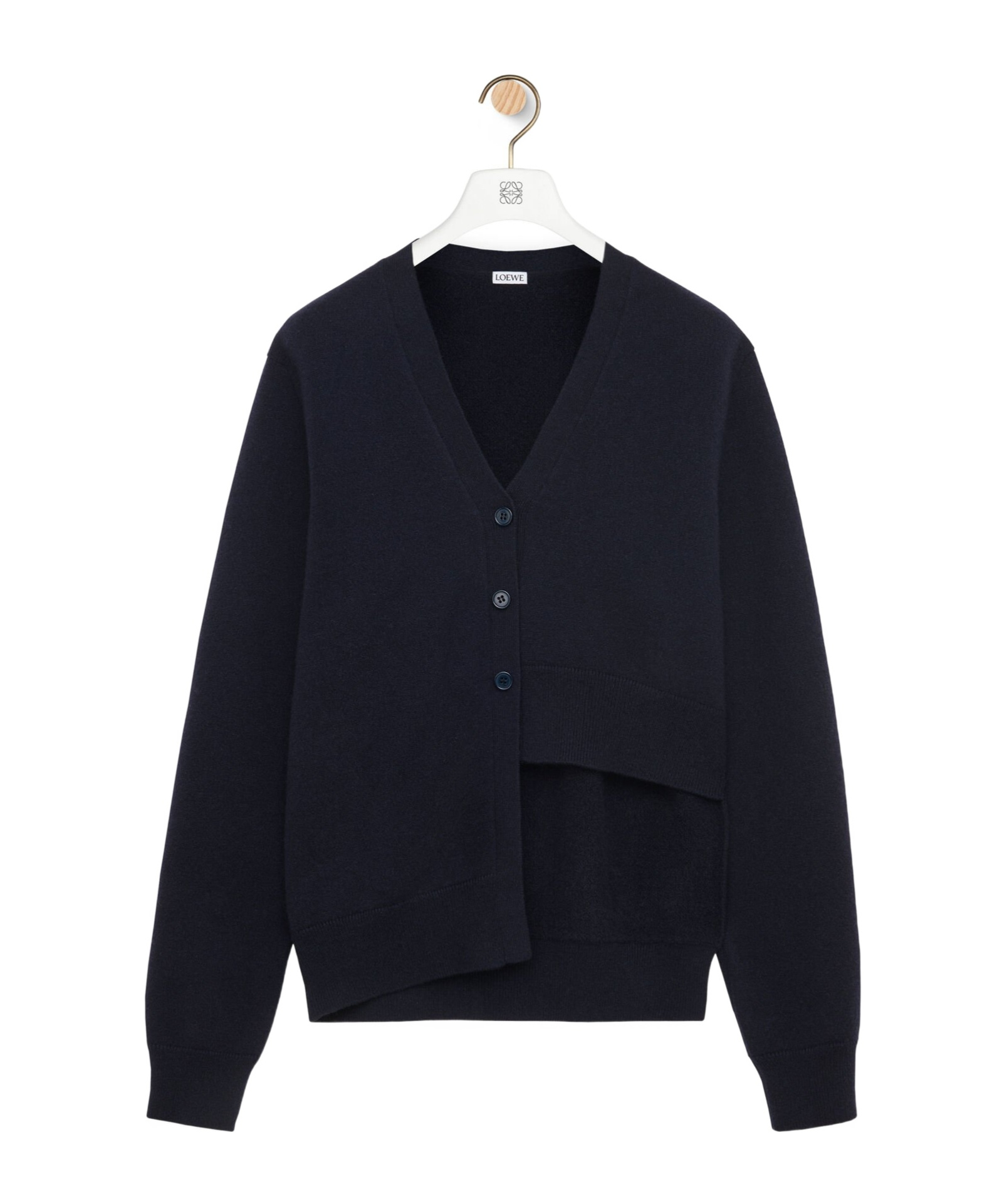 Loewe Cashmere Cardigan With Asymmetric Hemline In Black