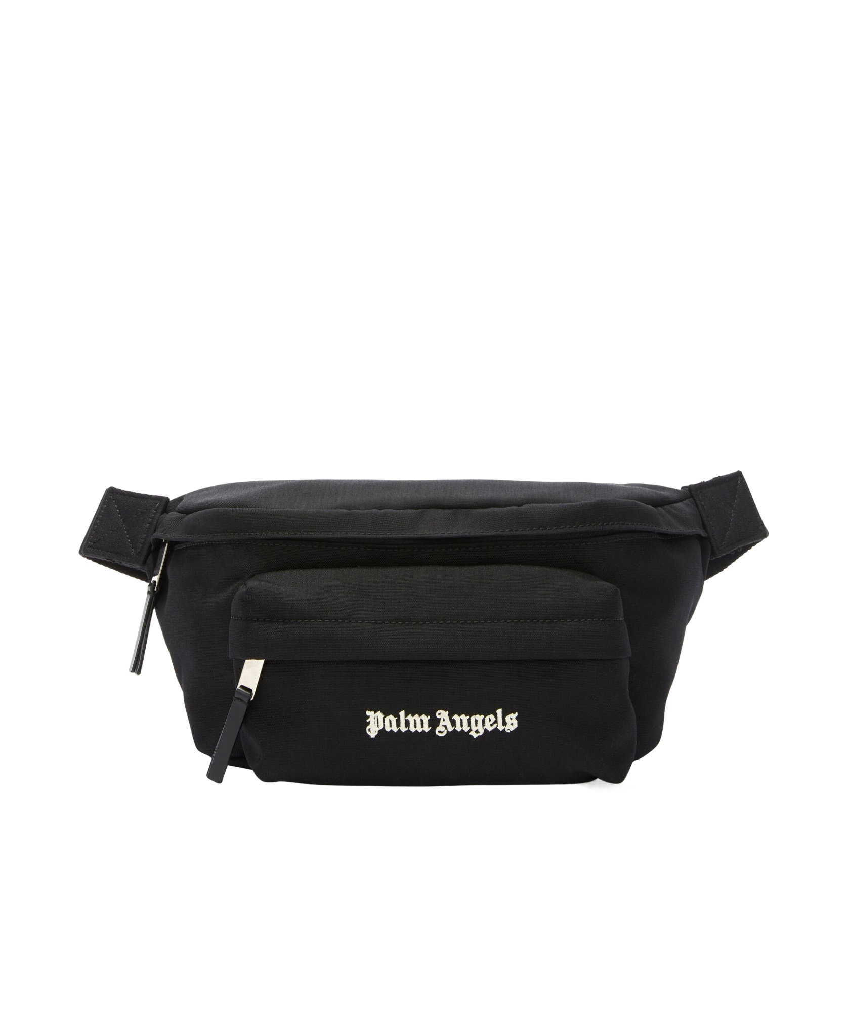 Palm Angels Cordura Logo-printed Zipped Belt Bag In Black