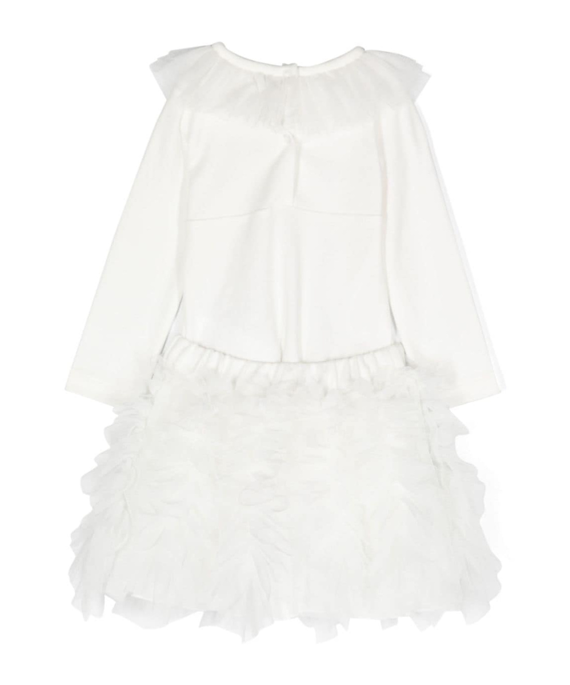 Monnalisa Cotton Tulle Babygrow Set In White