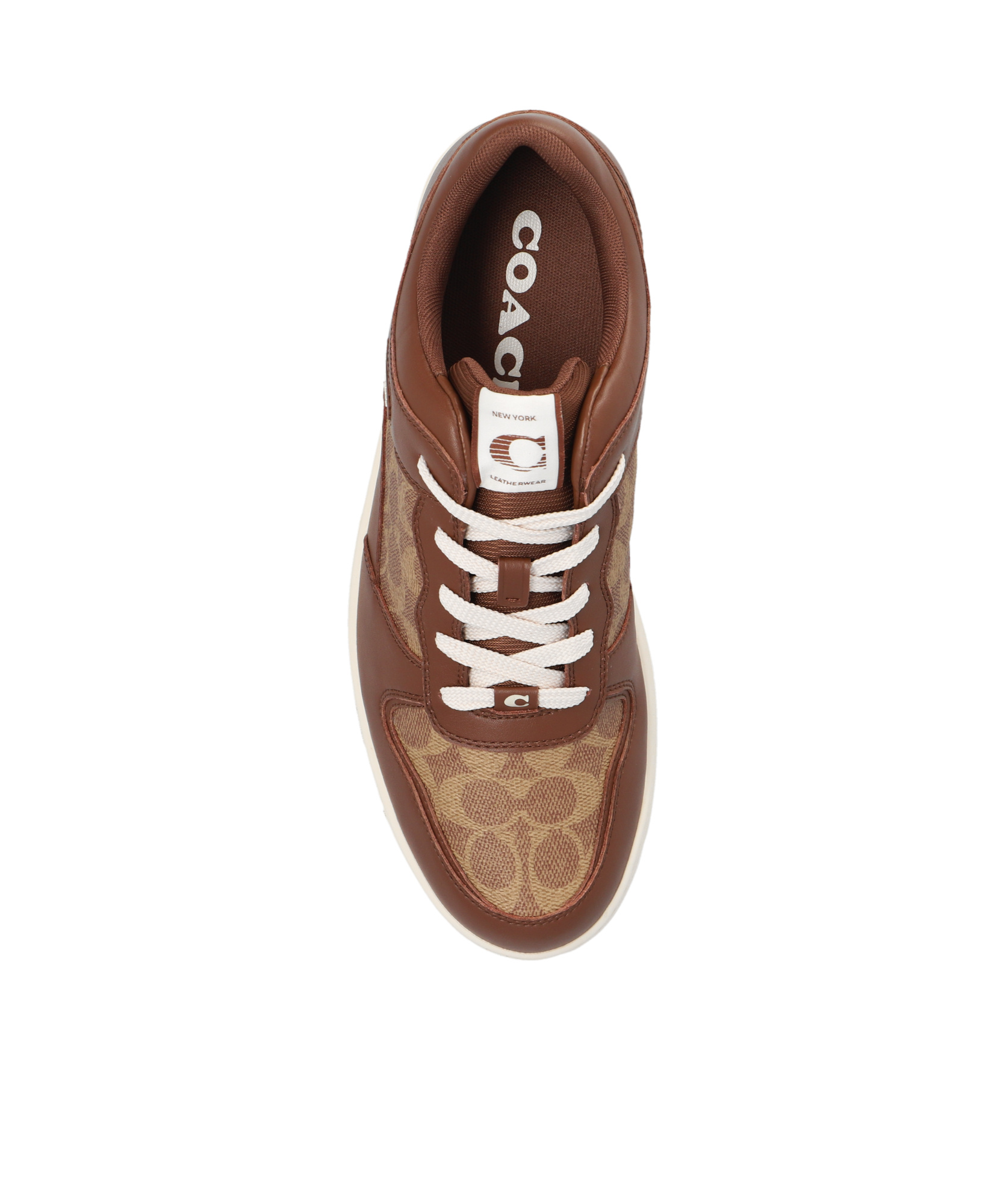 COACH LOGO-DEBOSSED PANELLED LEATHER SNEAKERS