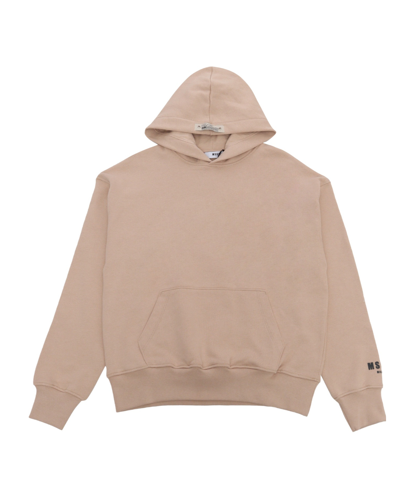Msgm Long-sleeved Hooded Sweater In Nude