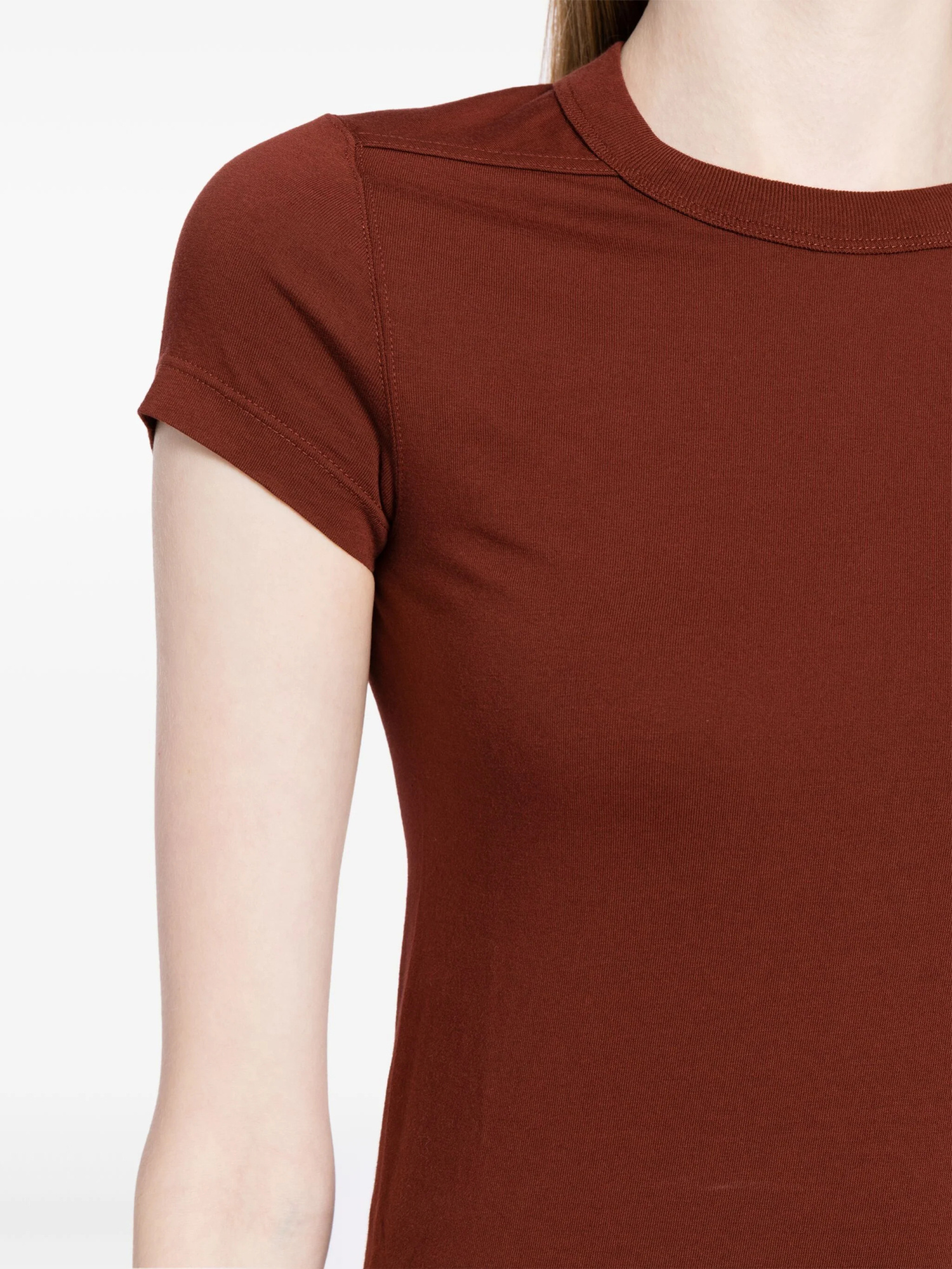 Rick Owens Woman T-shirt Brick Size 12 Cotton In Burgundy