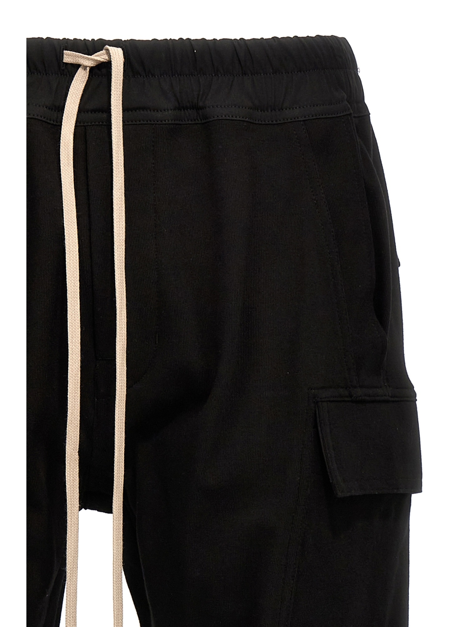 Rick Owens Men Mastodon Megacargo Organic Cotton Jogging Trouser In Black