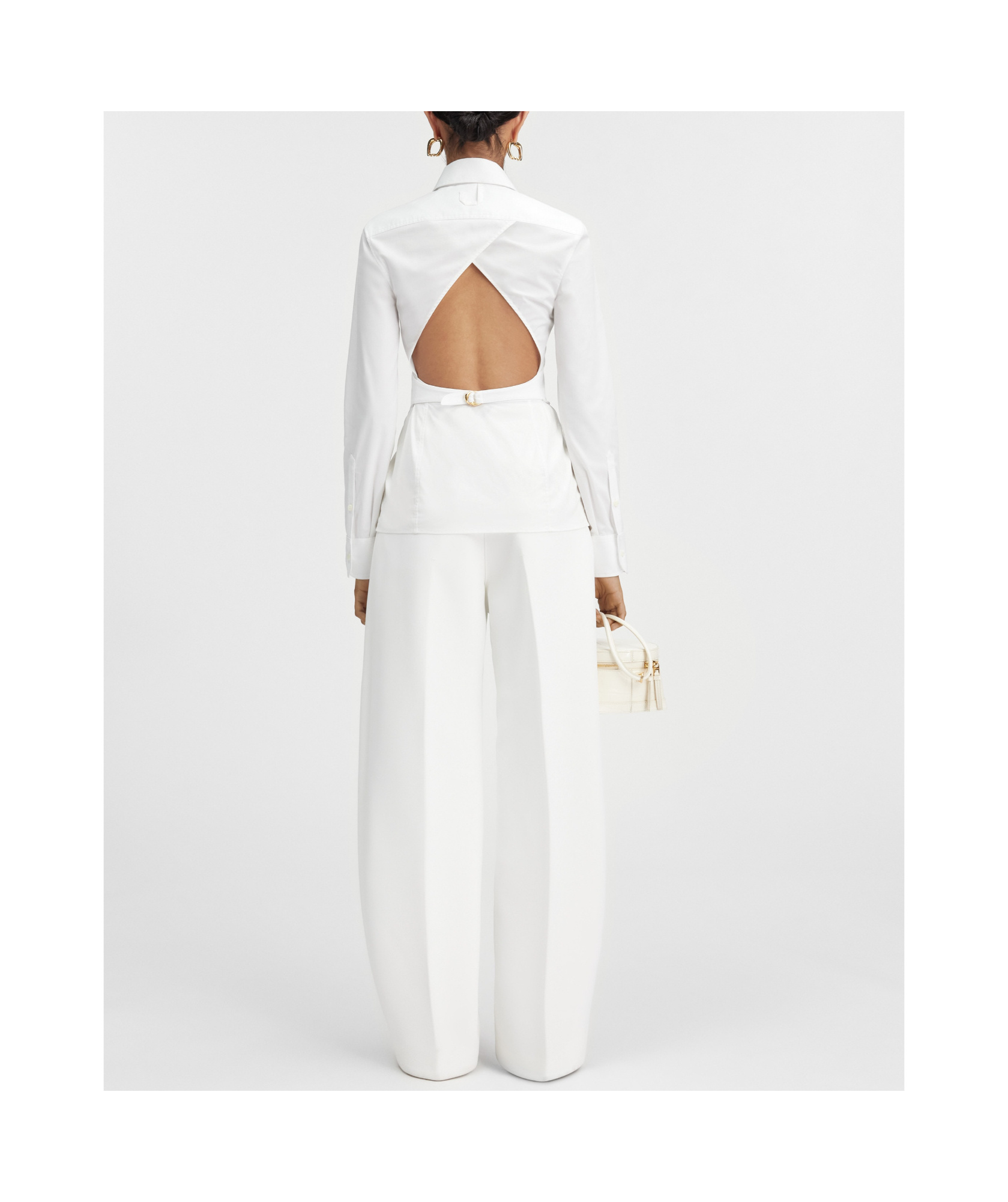 Jacquemus Tailored Shirt With Cut-out Back Detail In White