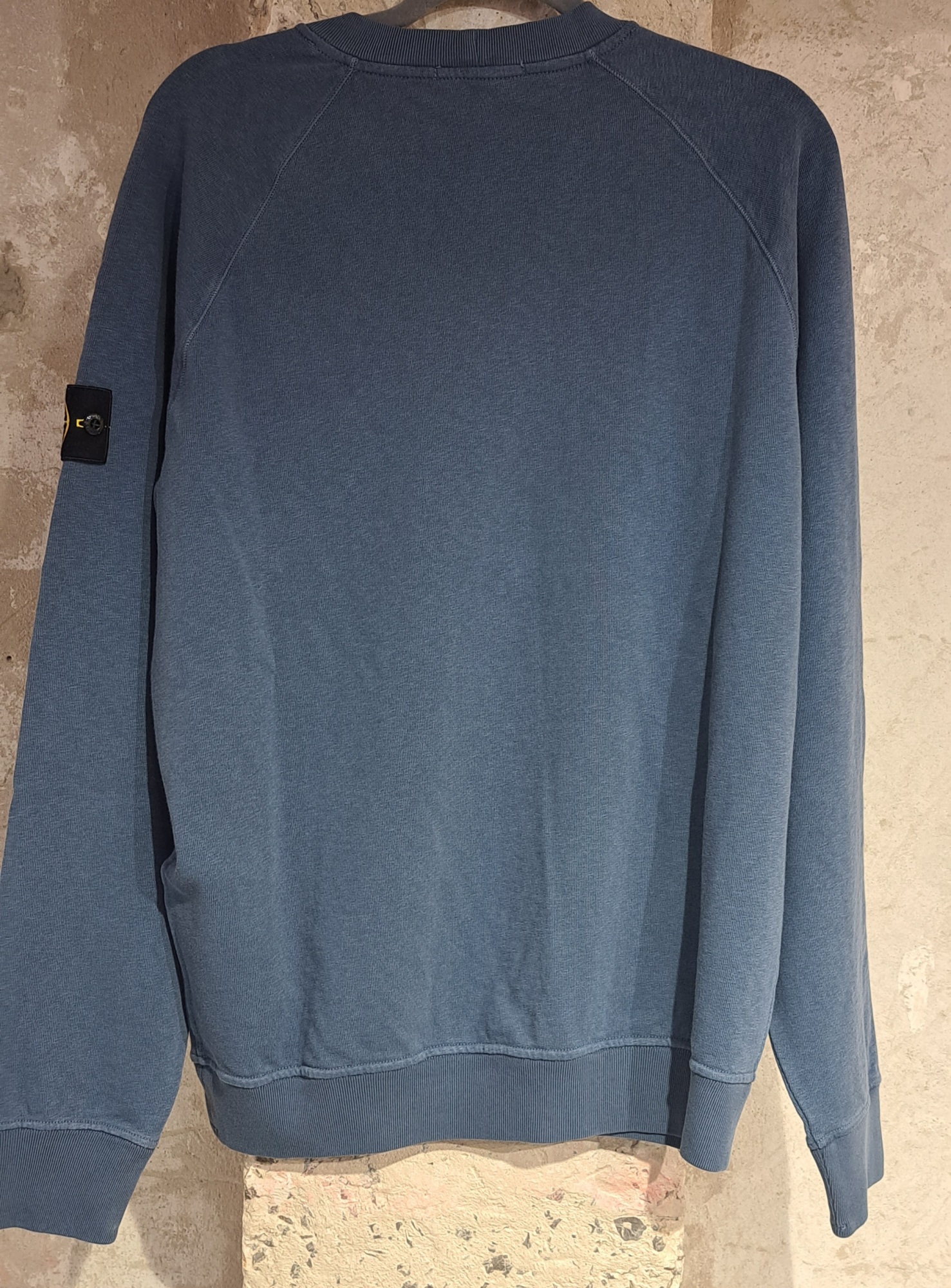 Stone Island Compass-badge Cotton Sweatshirt In Blue