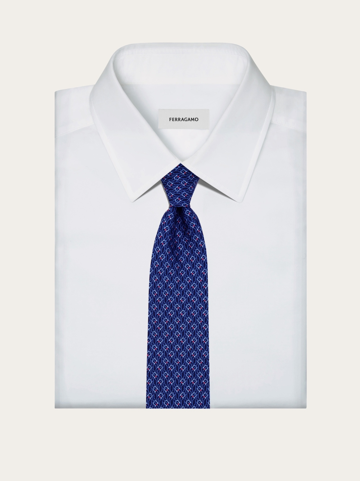 Ferragamo Salvatore Tetris-printed Pointed-tip Tie In Blue