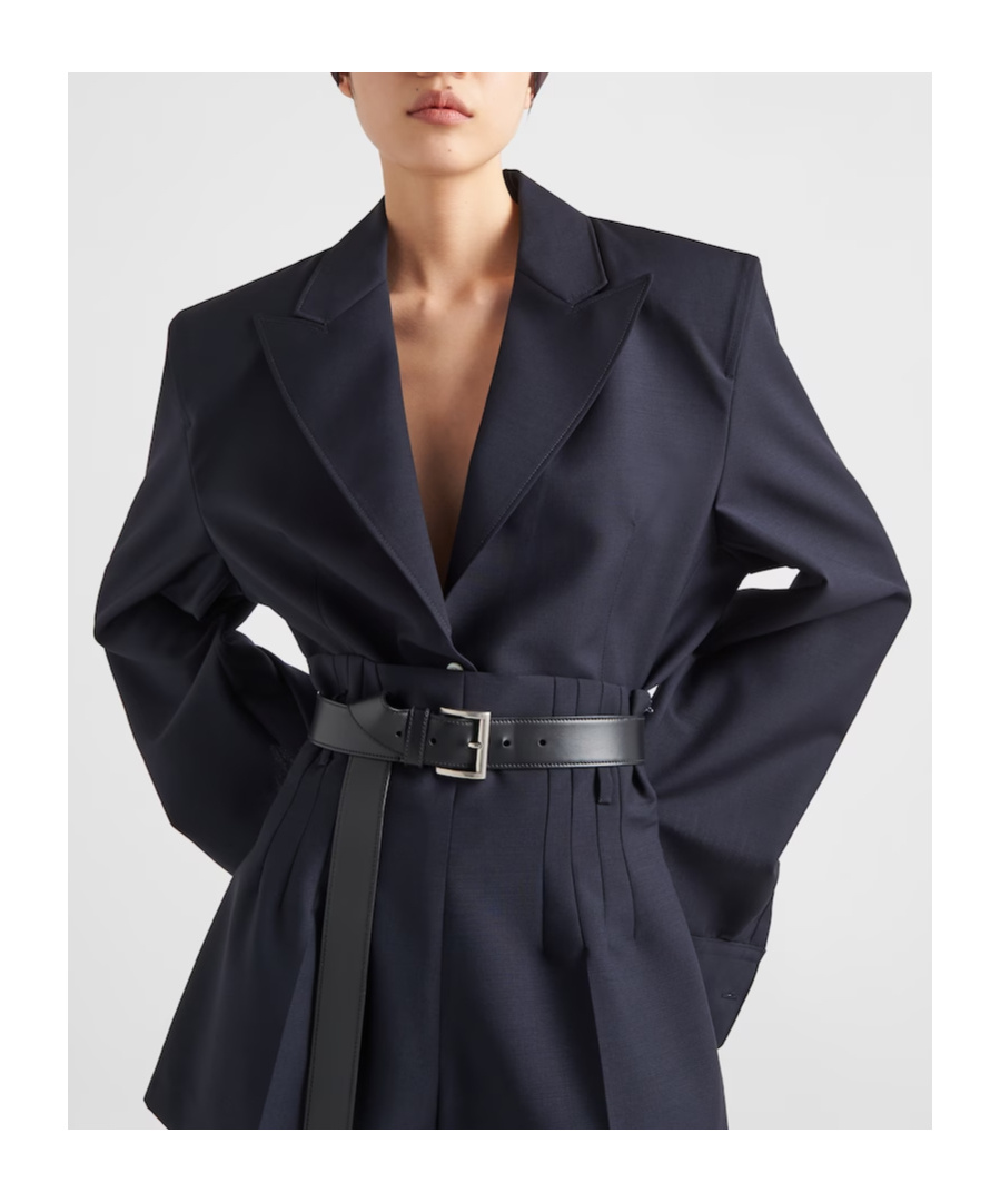 Prada Women Single-breasted Light Mohair Jacket In Blue