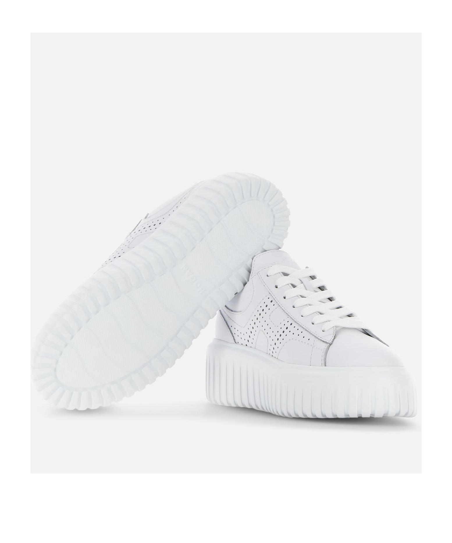 Hogan Low-top Sneakers With Ridged Platform Sole In White