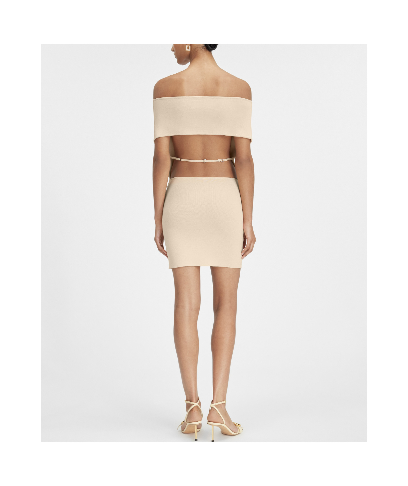 Jacquemus Beige Les Sculptures 'la Robe Cubista' Minidress In Nude