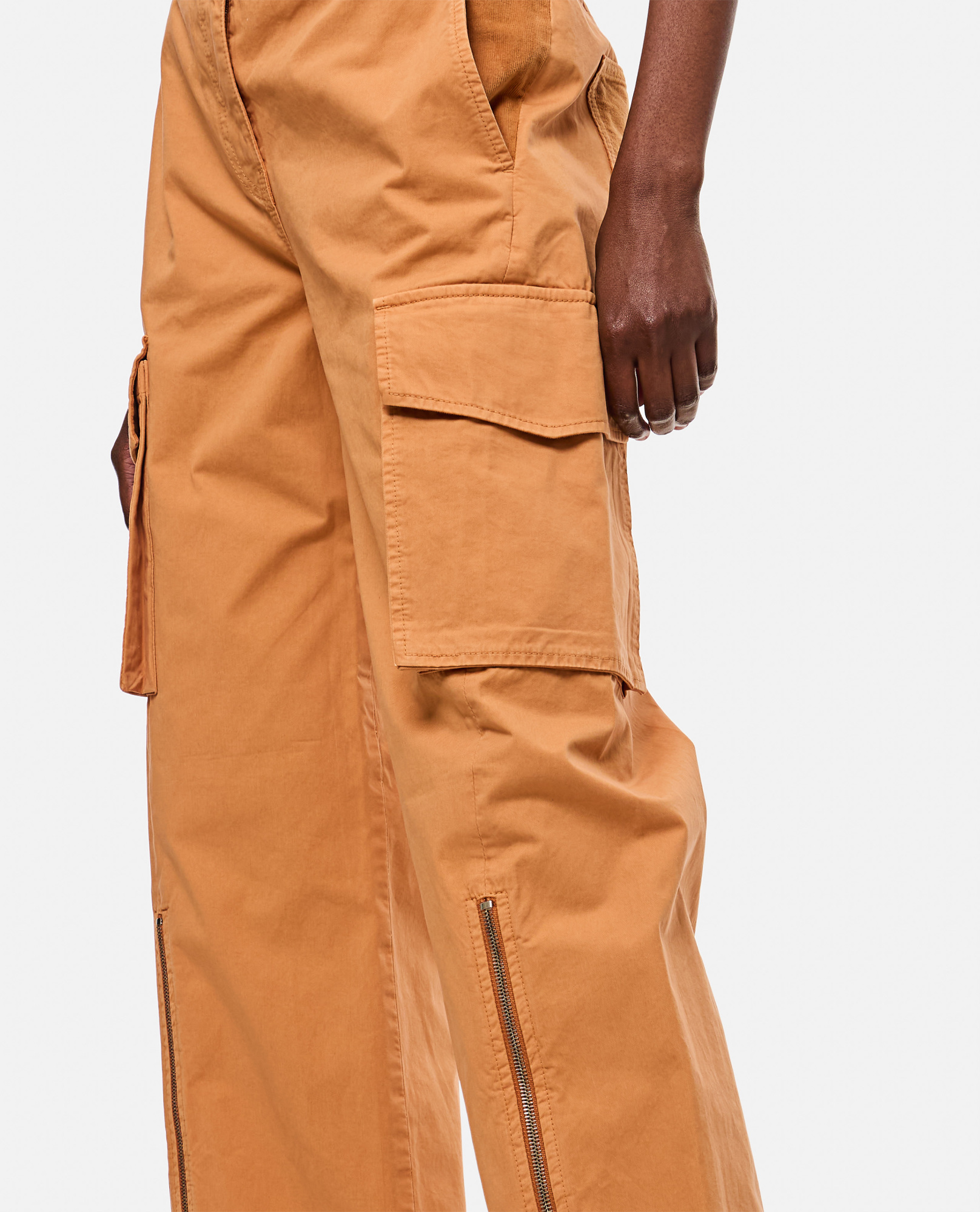 Stella Mccartney Beige Front Zip Cargo Pant In Brown