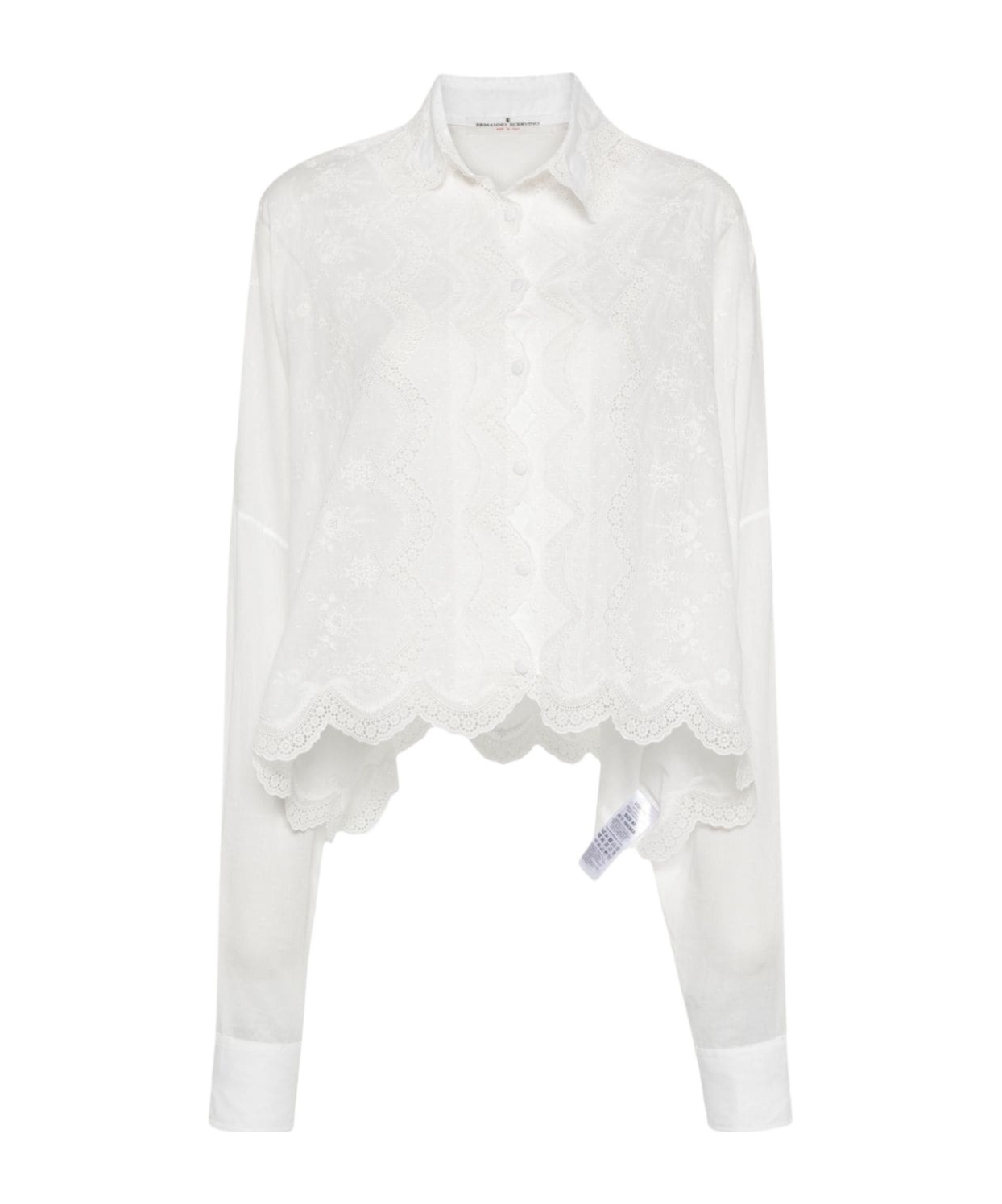 Ermanno Scervino Bluse Mit Floraler Spitze In White