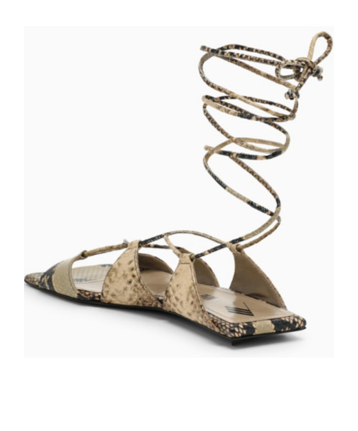 Attico Reneè Leather Sandals In Nude