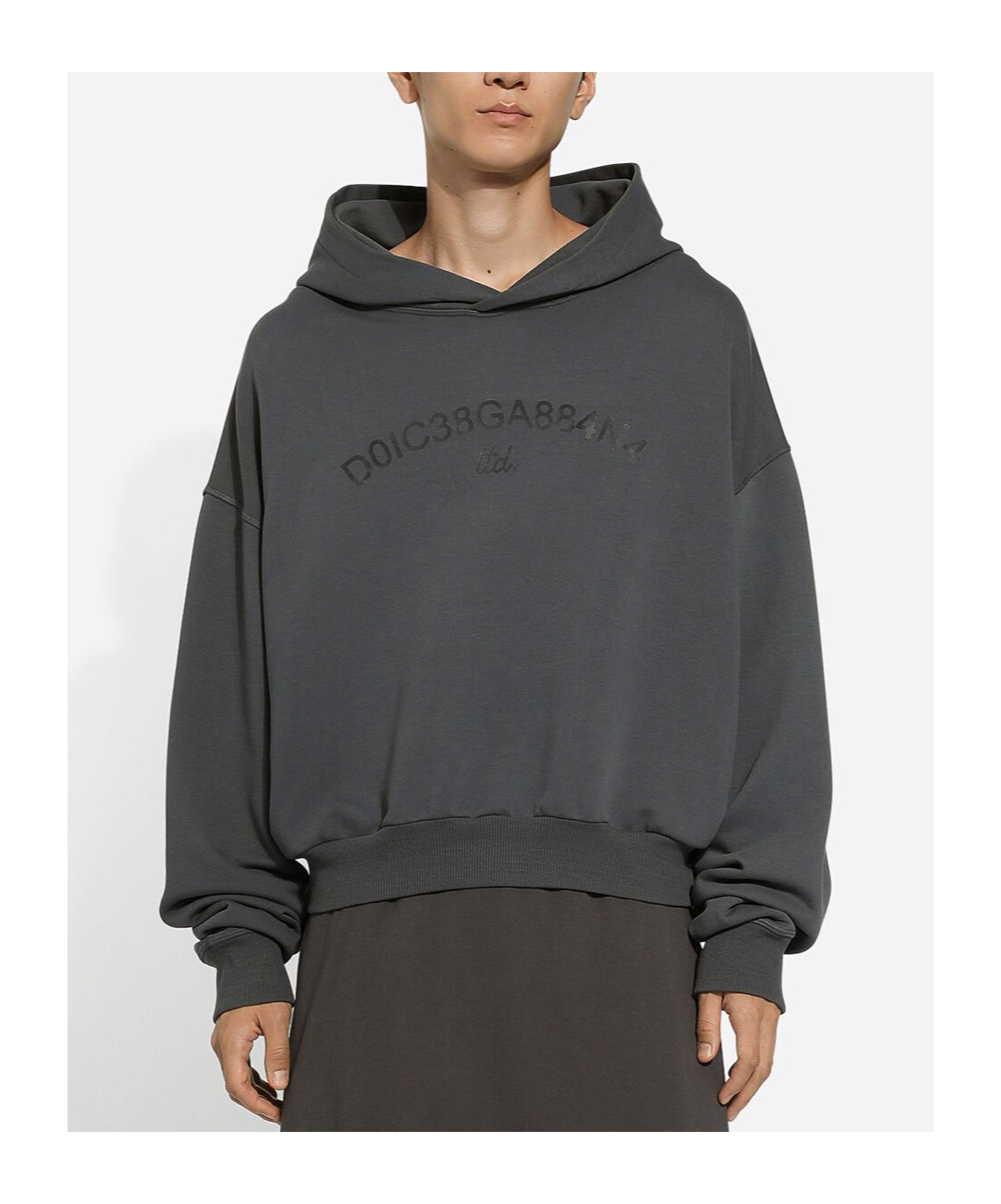 Dolce & Gabbana Cropped Hoodie In Black