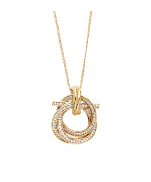 Ferragamo Gancini Pendant Necklace In Yellow