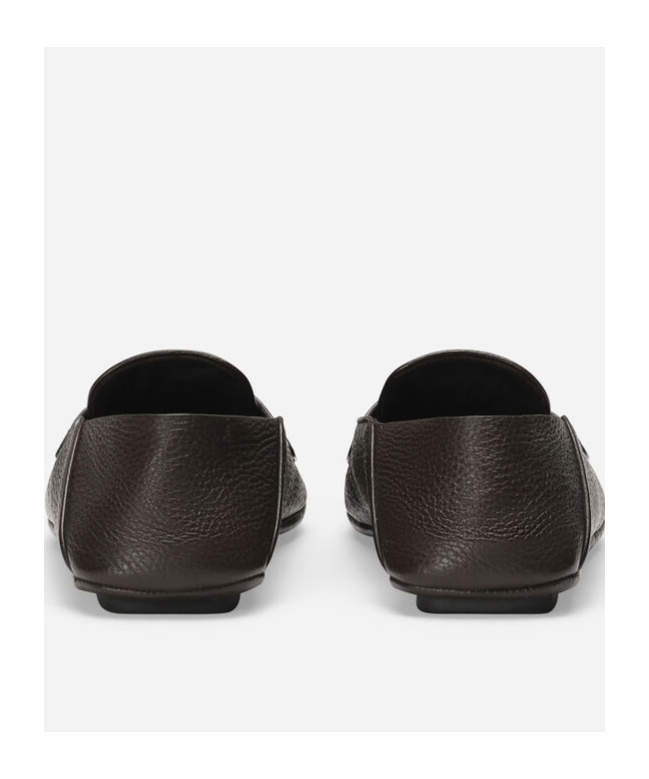 Dolce & Gabbana Round Head Loafer Shoes In Black