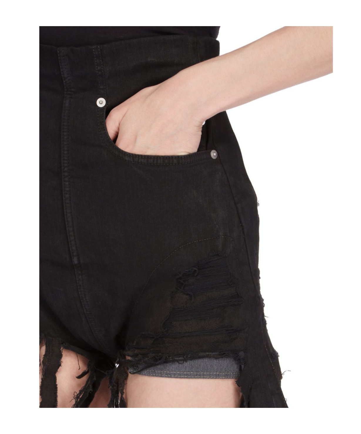 Rick Owens Drkshdw Lido Dirt Mini Shorts In Black