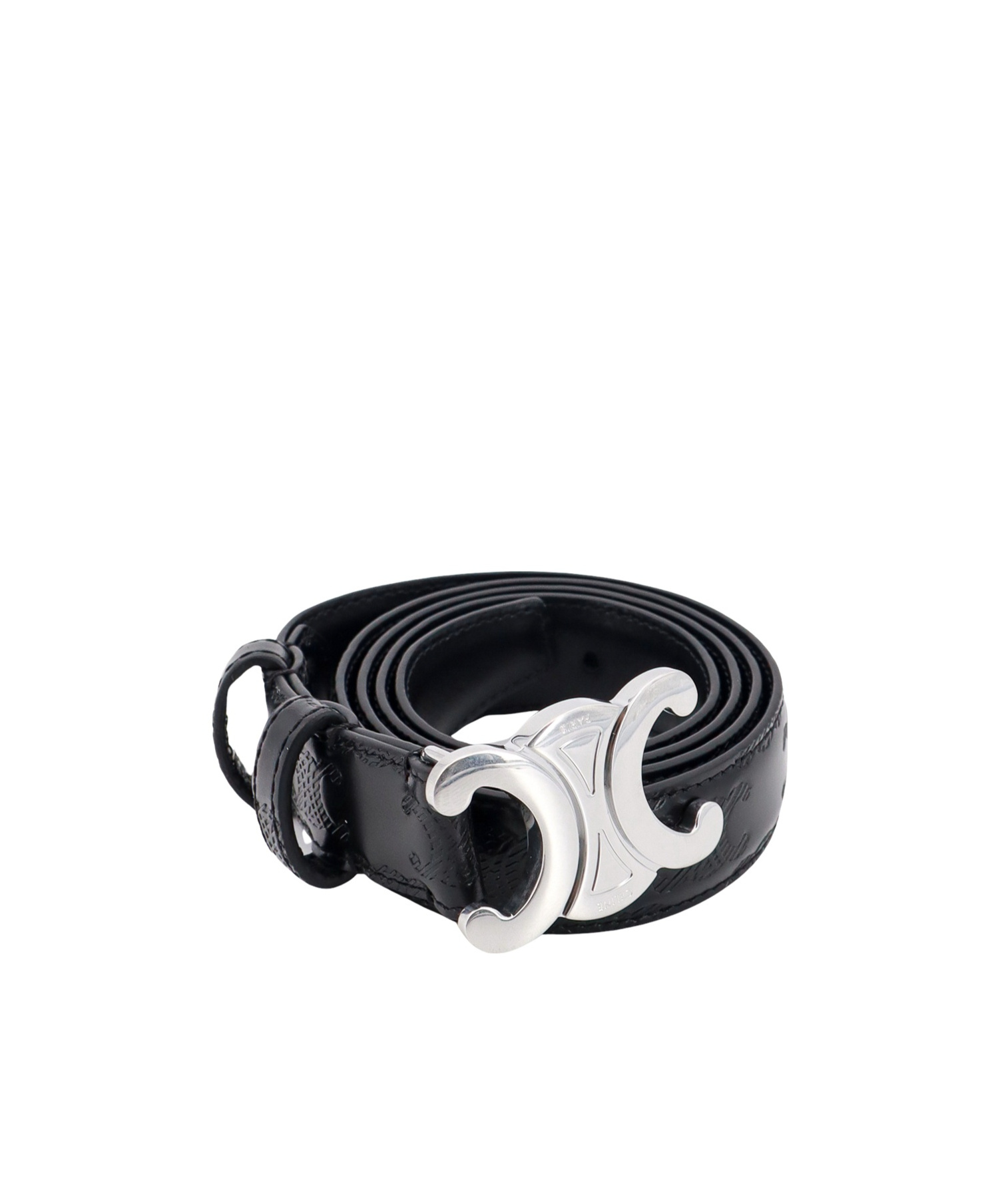 Celine Triomphe Belt In Black