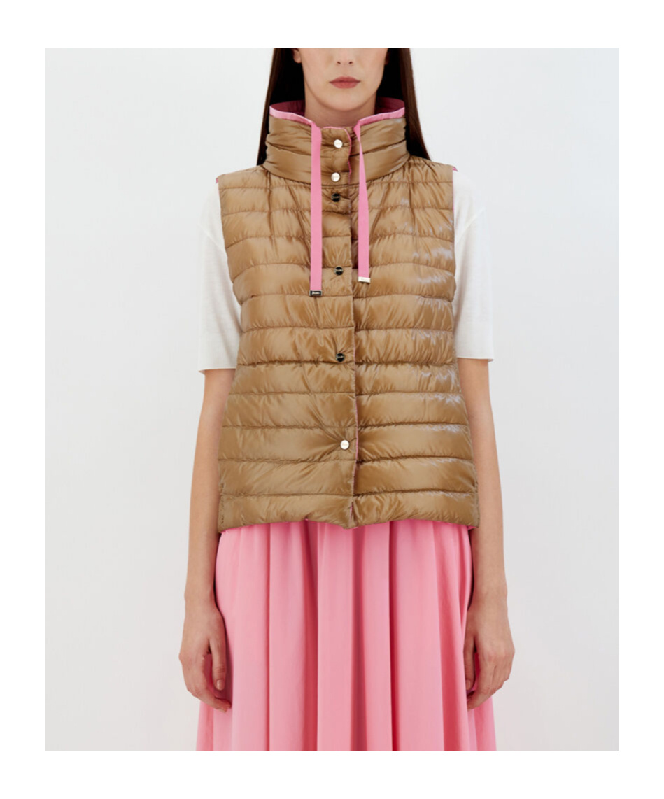 Herno Reversible Sleeveless Jacket In Nylon Ultralight In Pink