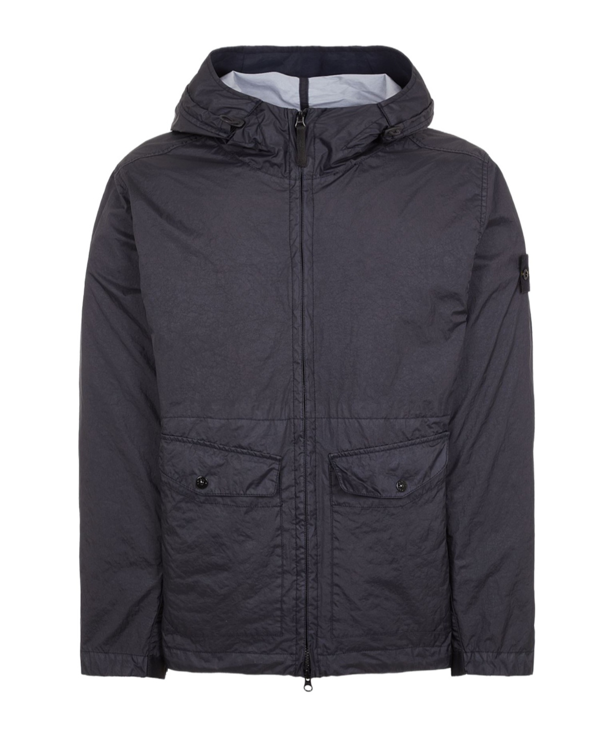 Stone Island Compass-badge Coated Jacket In Blue